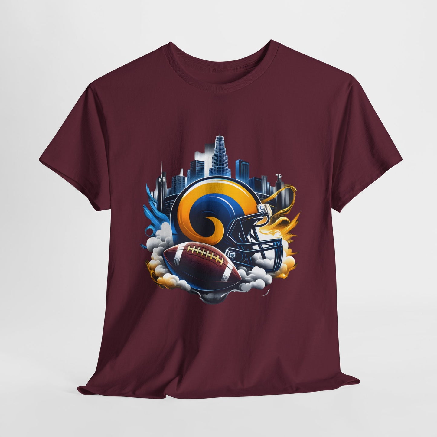 Sports Rams Football Helmet #1 Unisex Heavy Cotton Tee