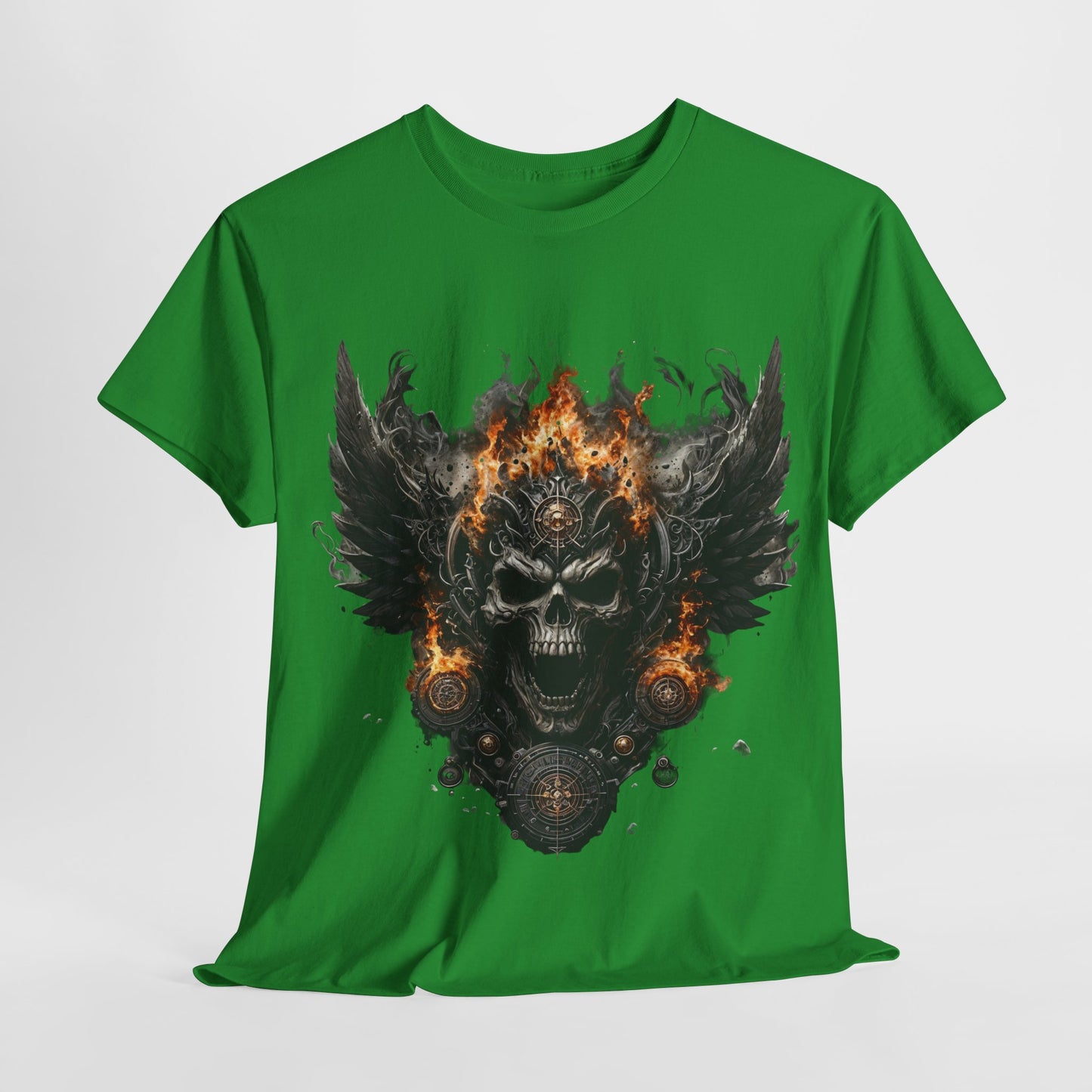 Fire Skull Wings Unisex Heavy Cotton Tee - 312tshirts 2
