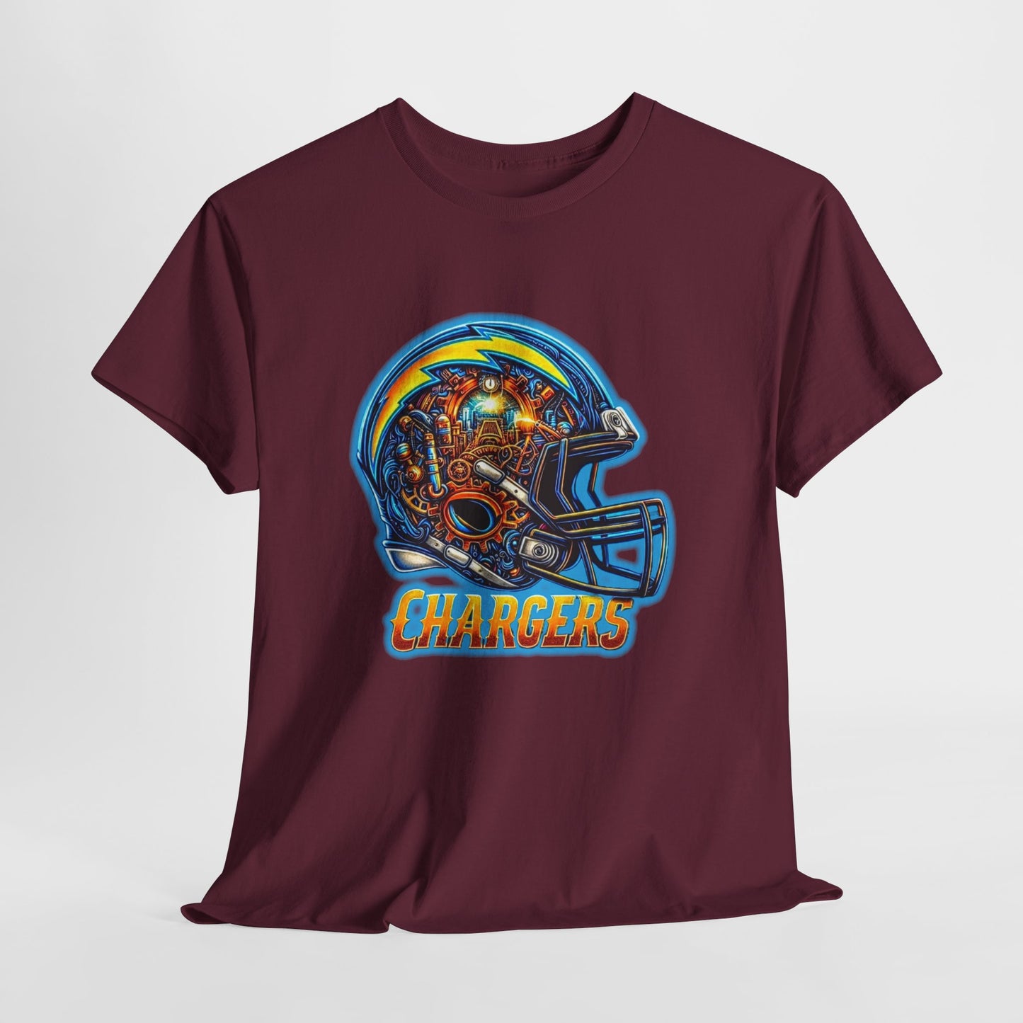 Sports Chargers Football Helmet #2 Unisex Heavy Cotton Tee