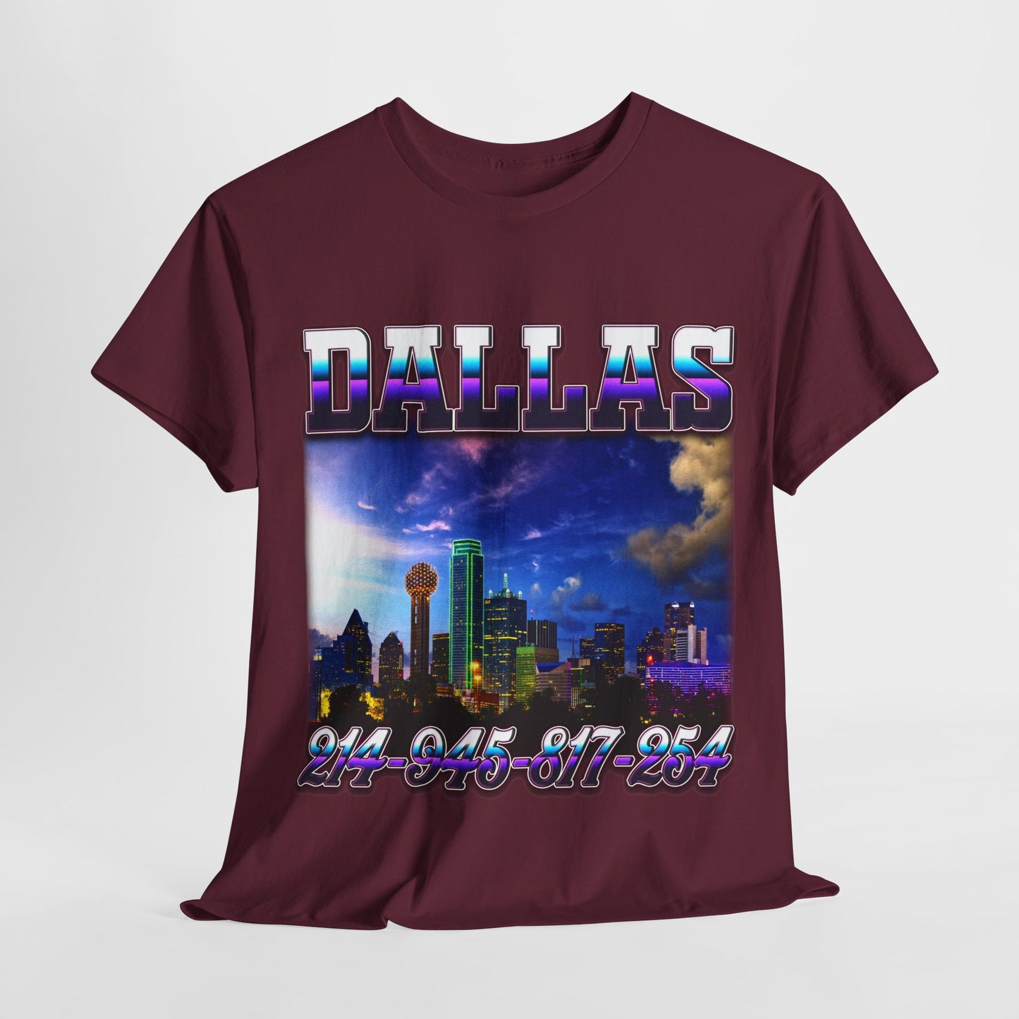 Dallas City Area Codes 2 Unisex Heavy Cotton Tee - 312tshirts 2