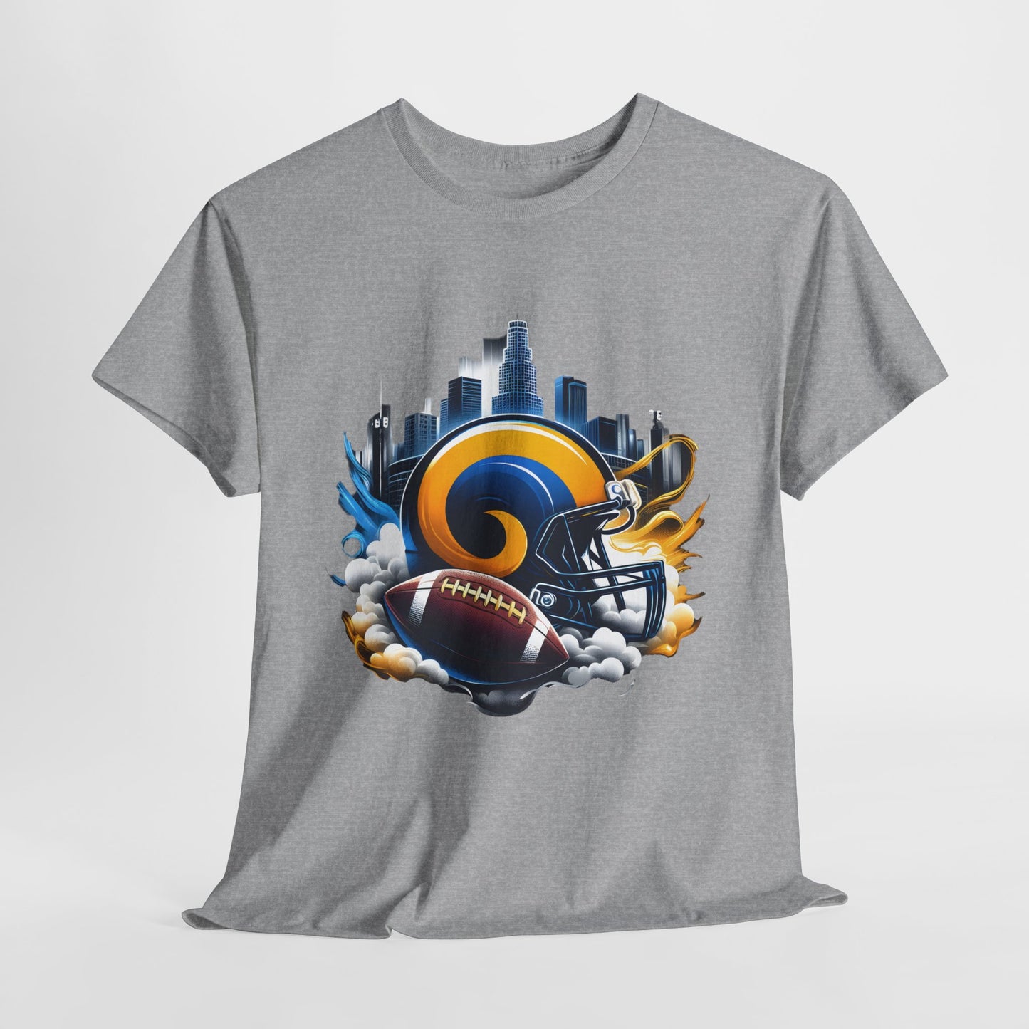 Sports Rams Football Helmet #1 Unisex Heavy Cotton Tee