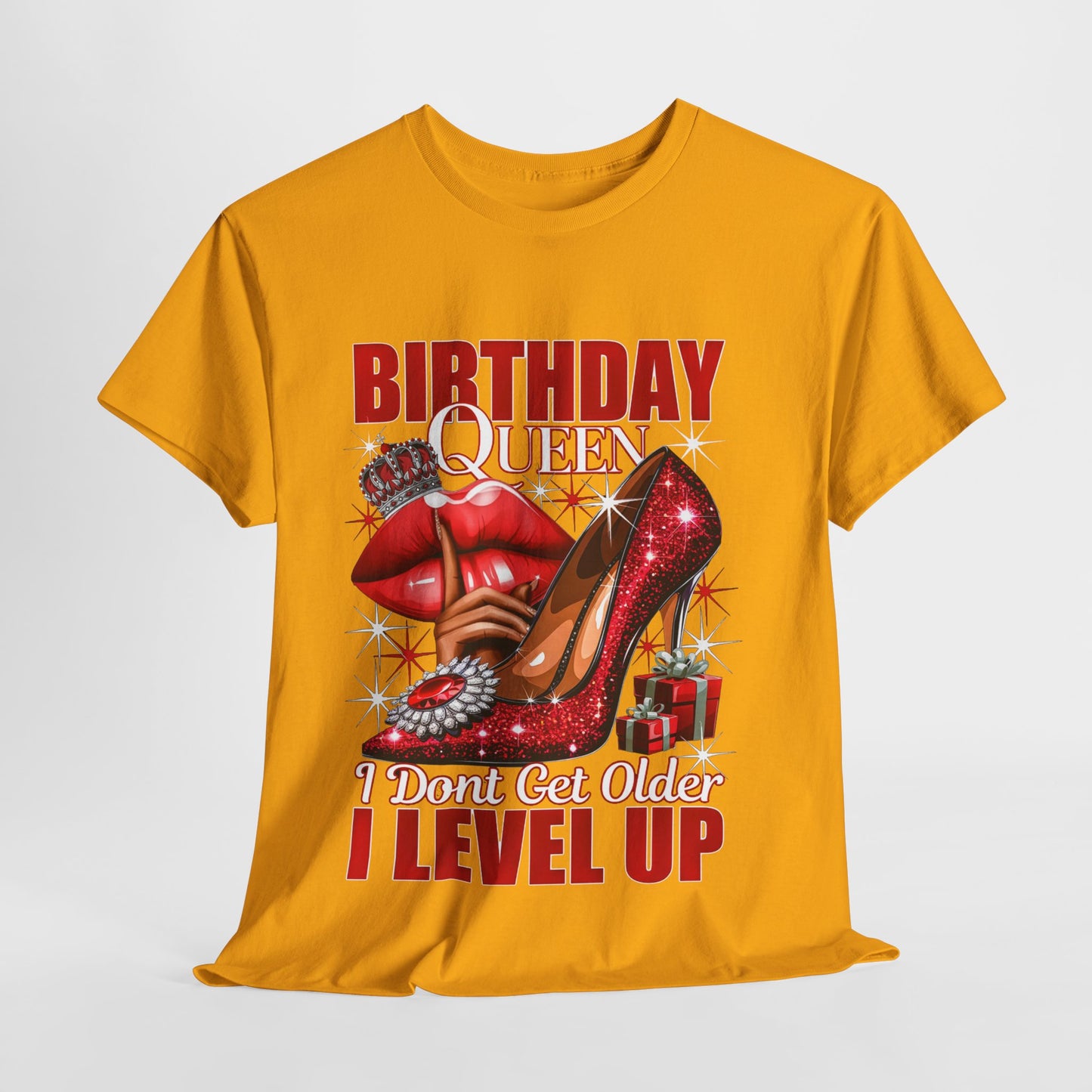 Birthday Queen Lips & Shoe #9 Heavy Cotton Tee