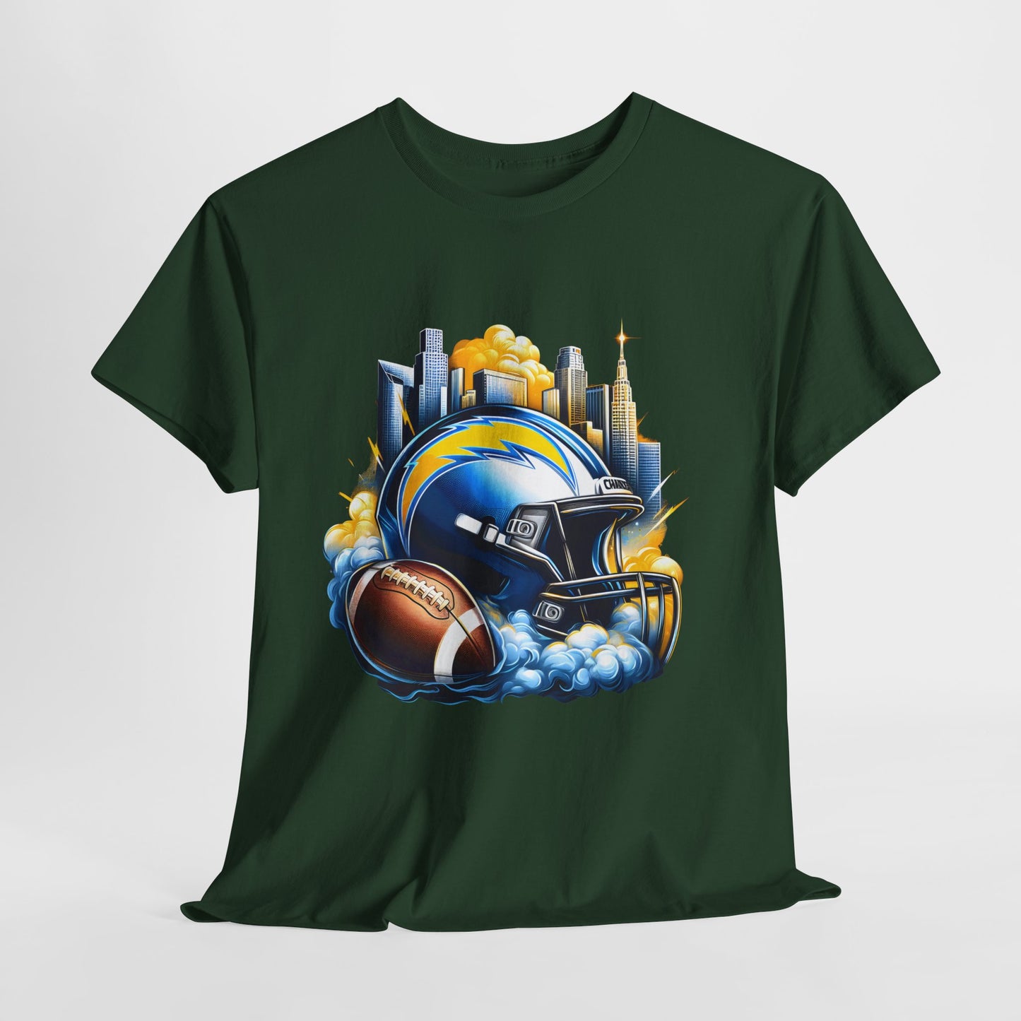 Sports Chargers Football Helmet #1 Unisex Heavy Cotton Tee