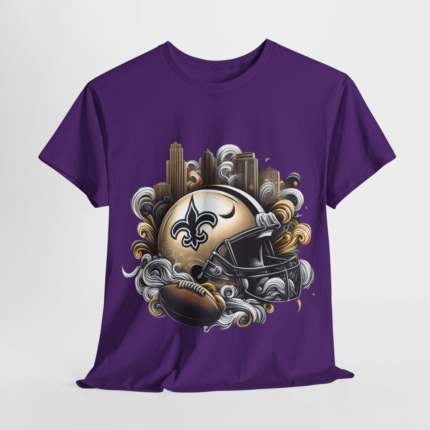 Sports Saints Football Helmet #17 Unisex Heavy Cotton Tee