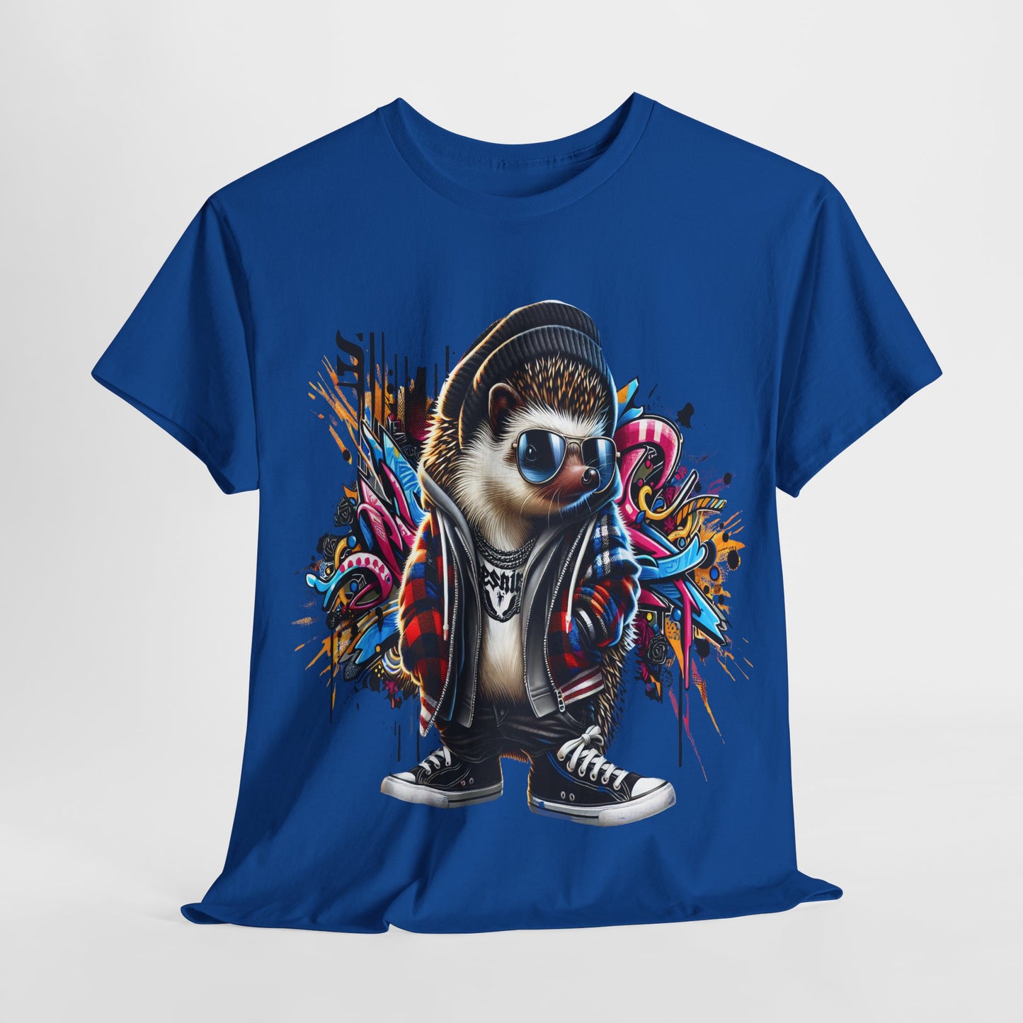 Cool Hipster Hedgehog Unisex Heavy Cotton Tee