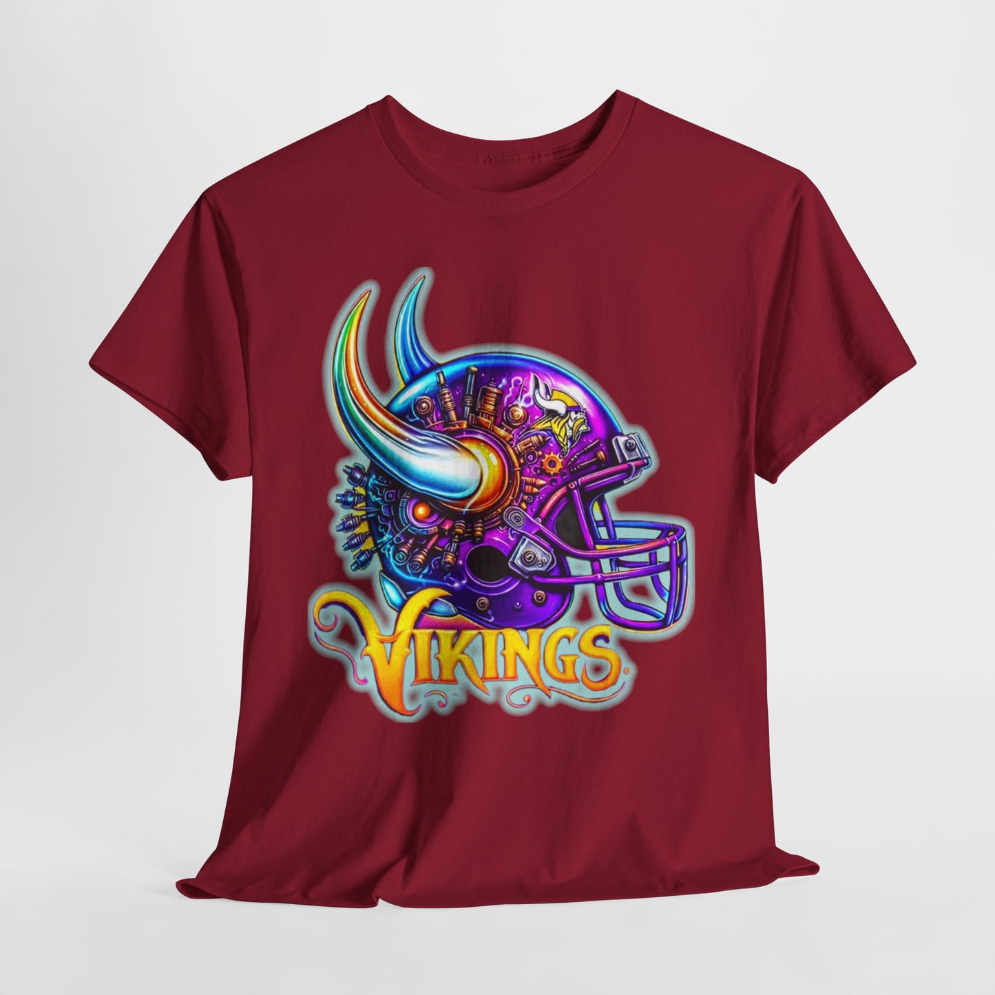 Sports Vikings Football Helmet #2 Unisex Heavy Cotton Tee