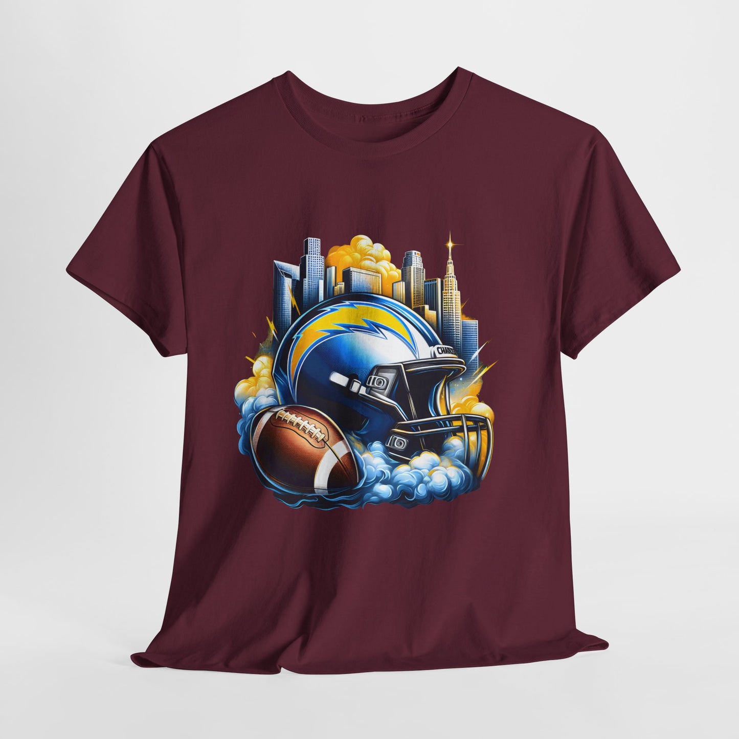 Sports Chargers Football Helmet #1 Unisex Heavy Cotton Tee