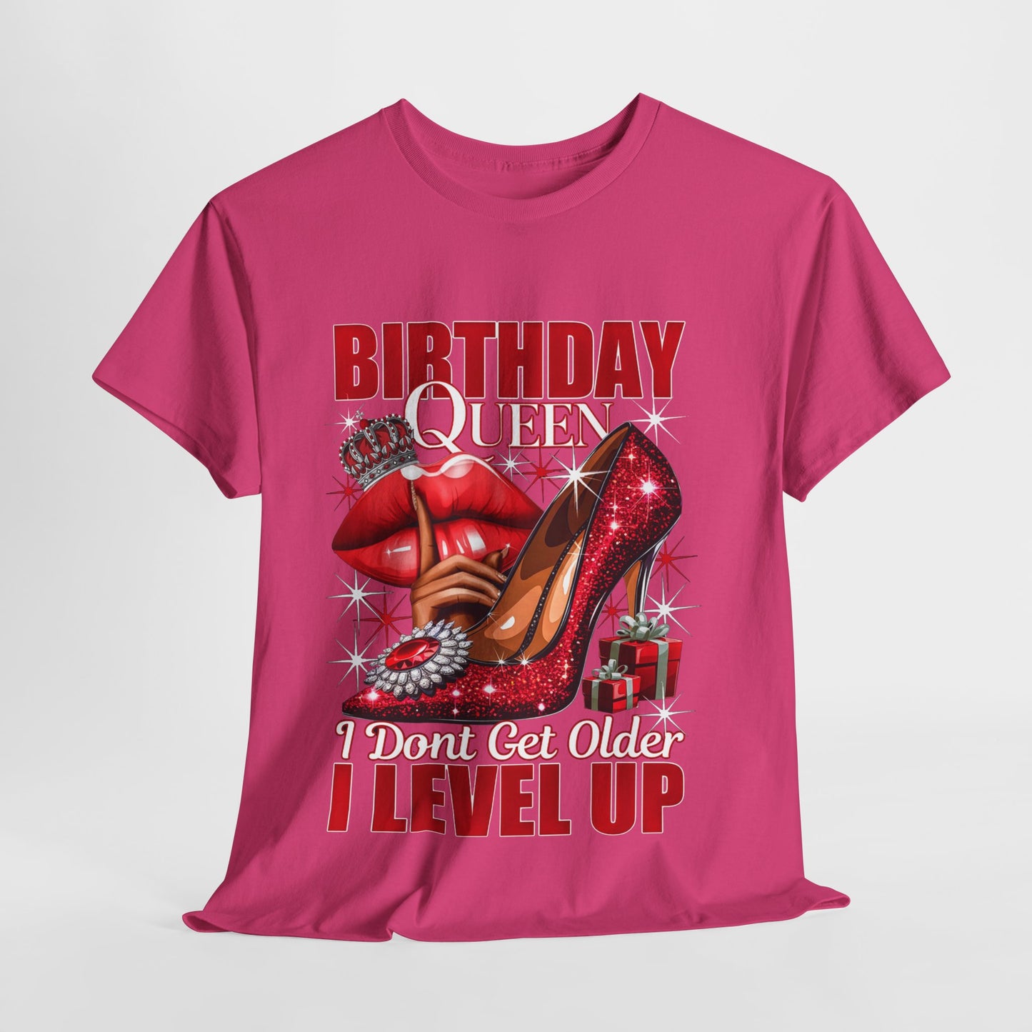 Birthday Queen Lips & Shoe #9 Heavy Cotton Tee