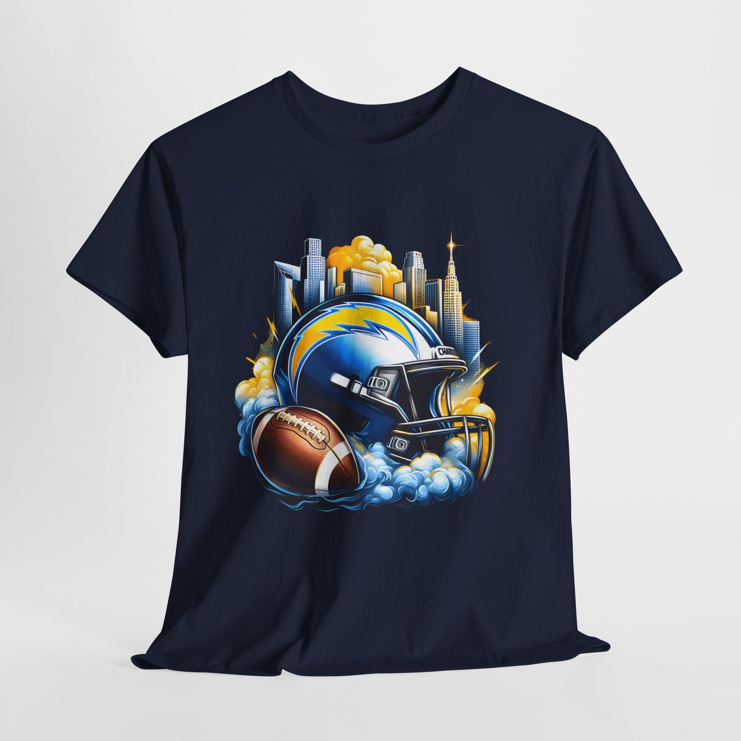 Sports Chargers Football Helmet #1 Unisex Heavy Cotton Tee