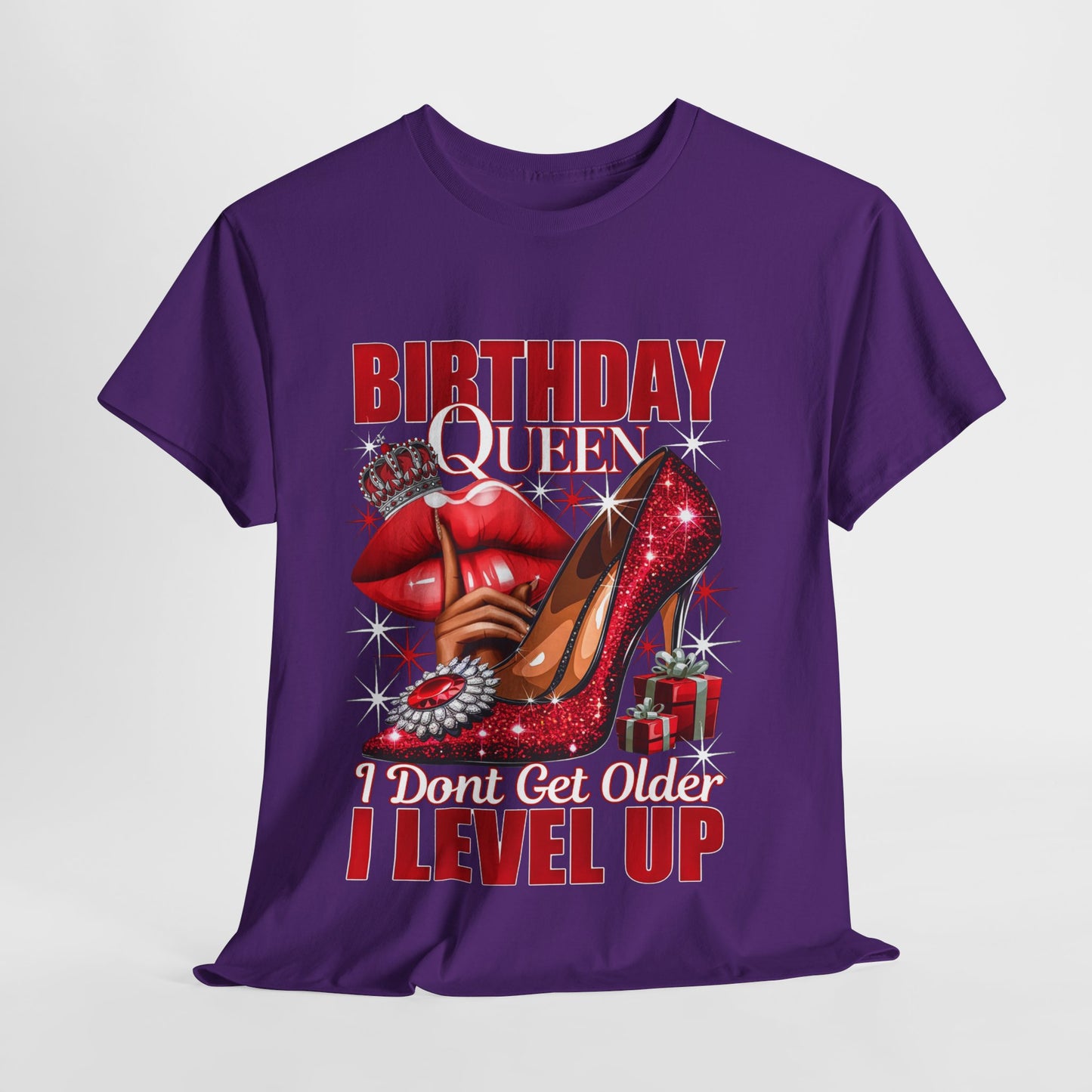 Birthday Queen Lips & Shoe #9 Heavy Cotton Tee