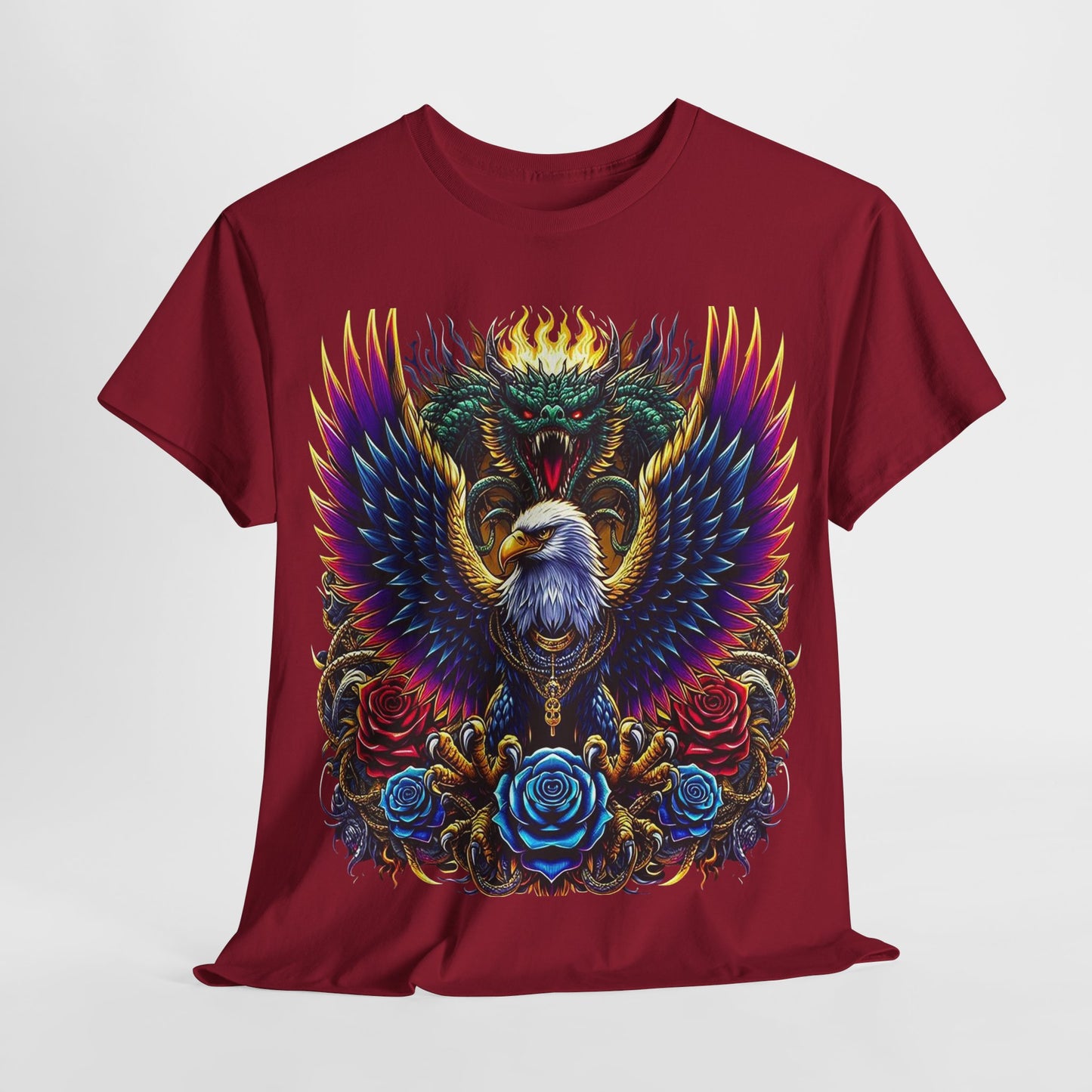 Eagle and Rose 1 Unisex Heavy Cotton Tee - 312tshirts 2