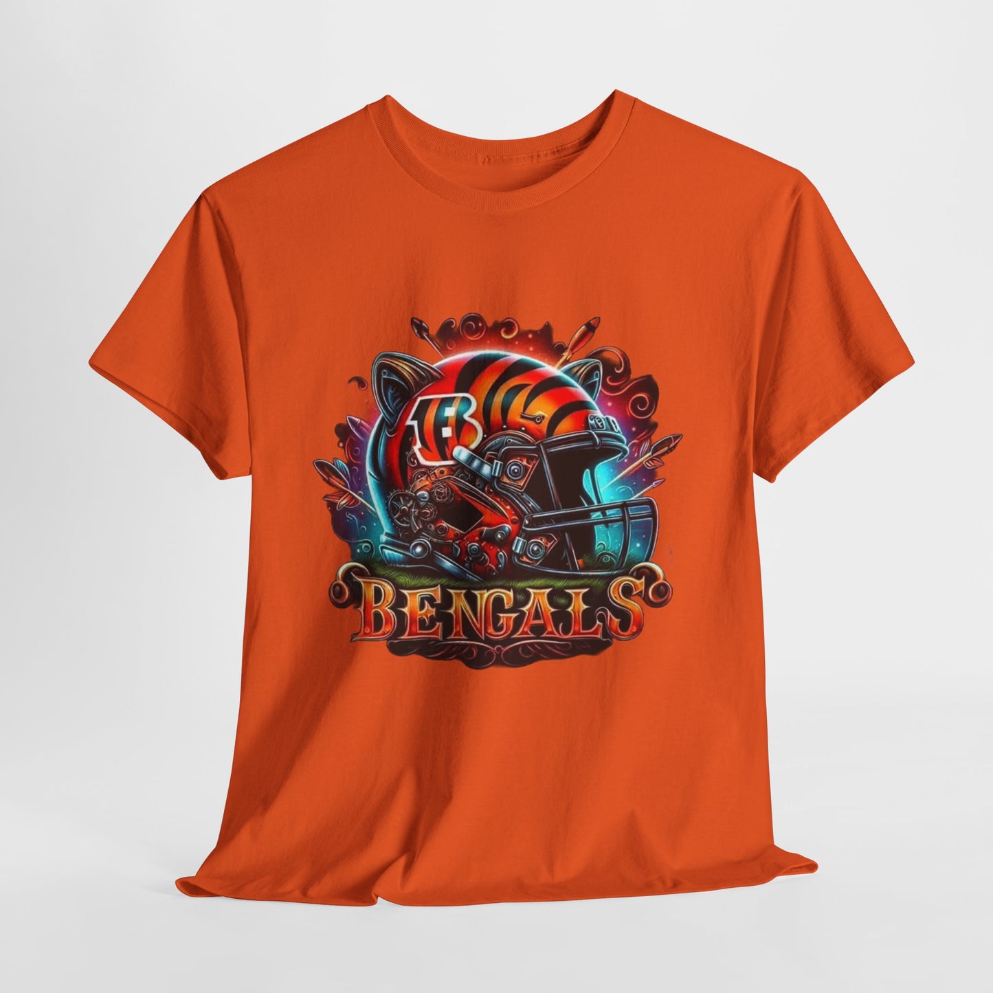 Sports Bengals Football Helmet #2 Unisex Heavy Cotton Tee