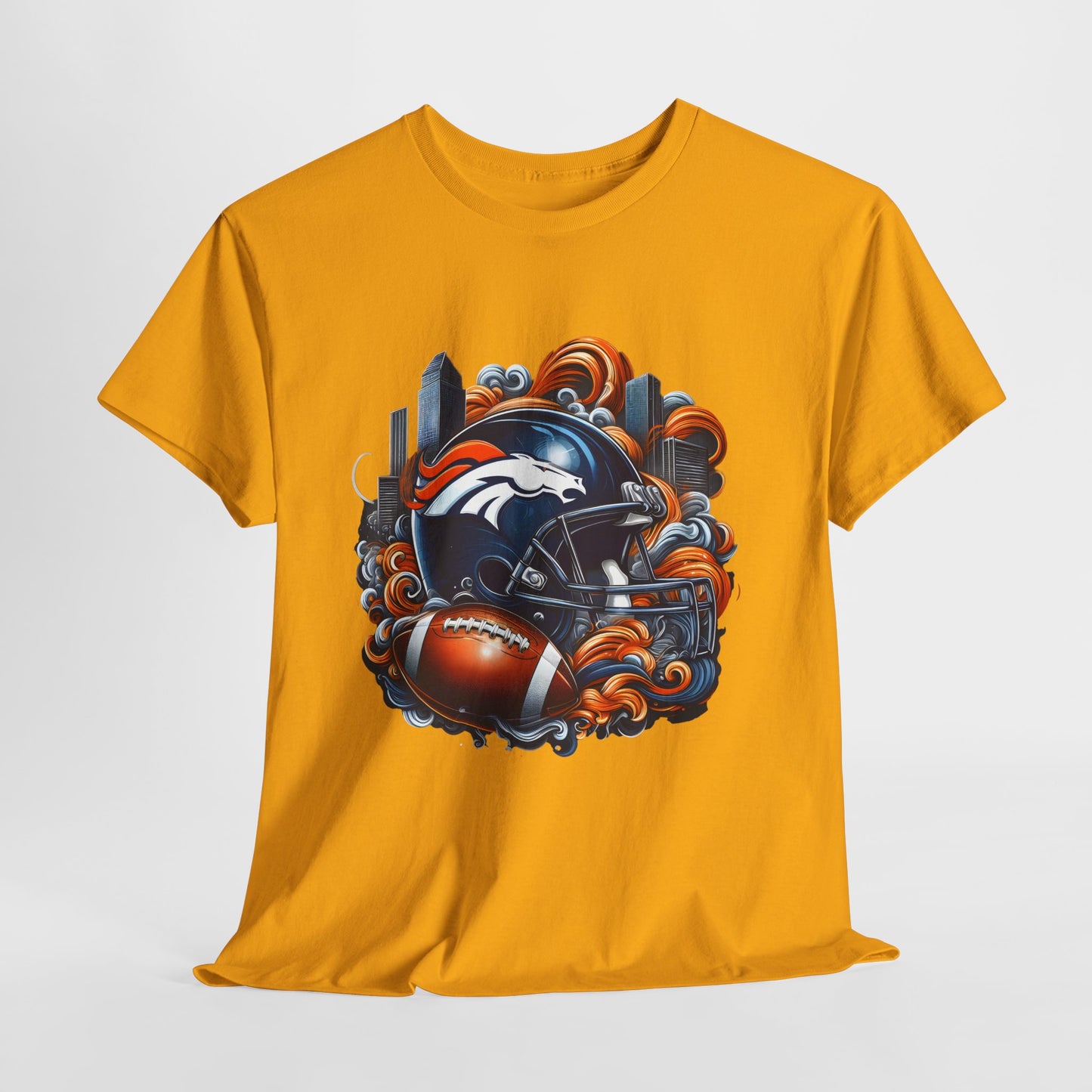Sports Broncos Football Helmet #27 Unisex Heavy Cotton Tee