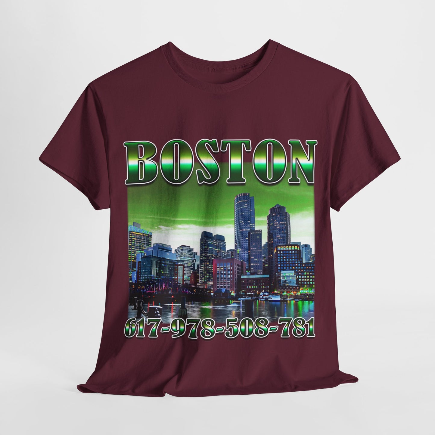 Boston City Area Codes 1 Unisex Heavy Cotton Tee - 312tshirts 2