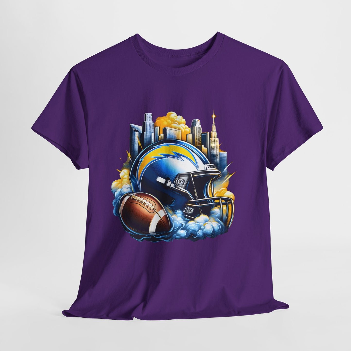 Sports Chargers Football Helmet #1 Unisex Heavy Cotton Tee