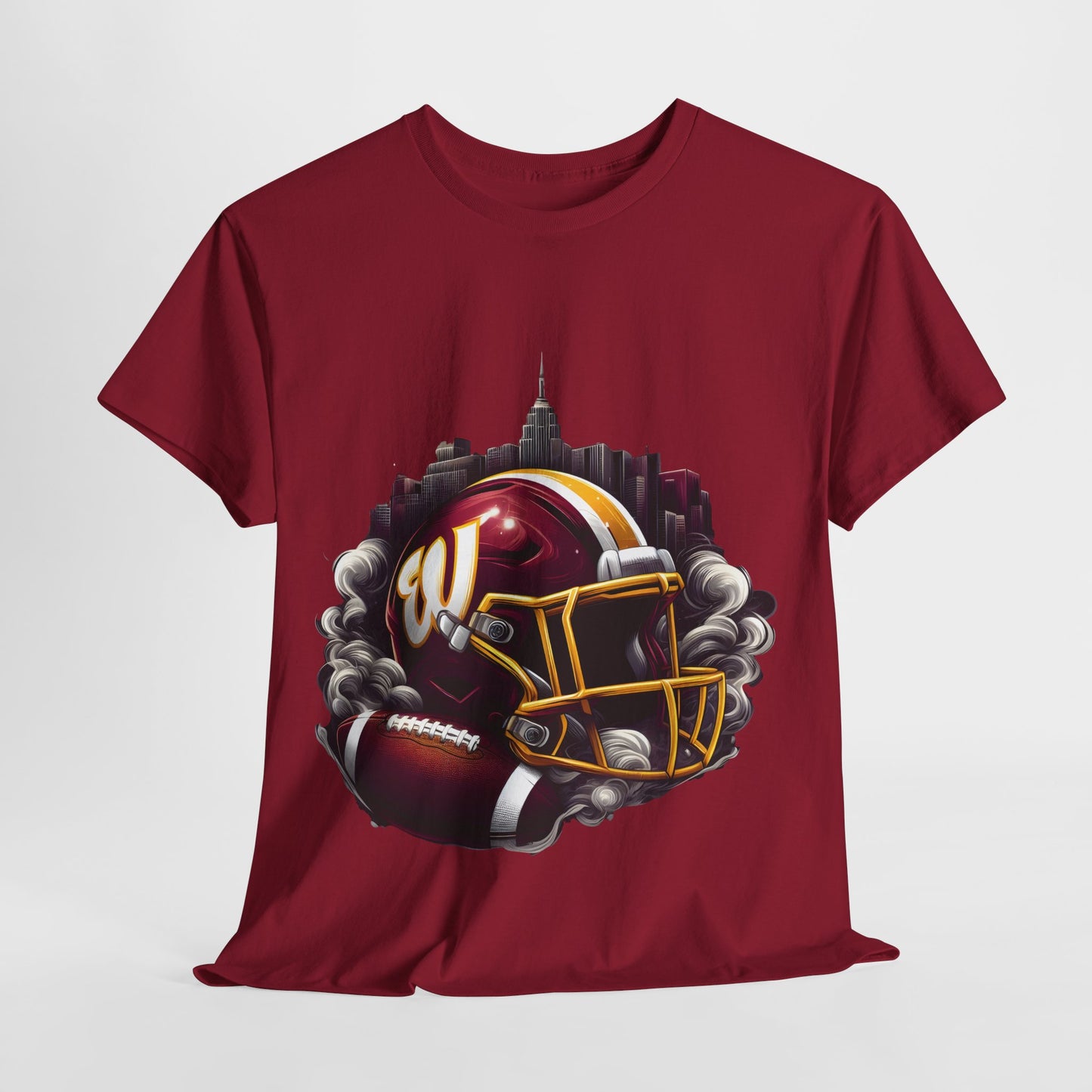 Sports Commanders Football Helmet #18 Unisex Heavy Cotton Tee