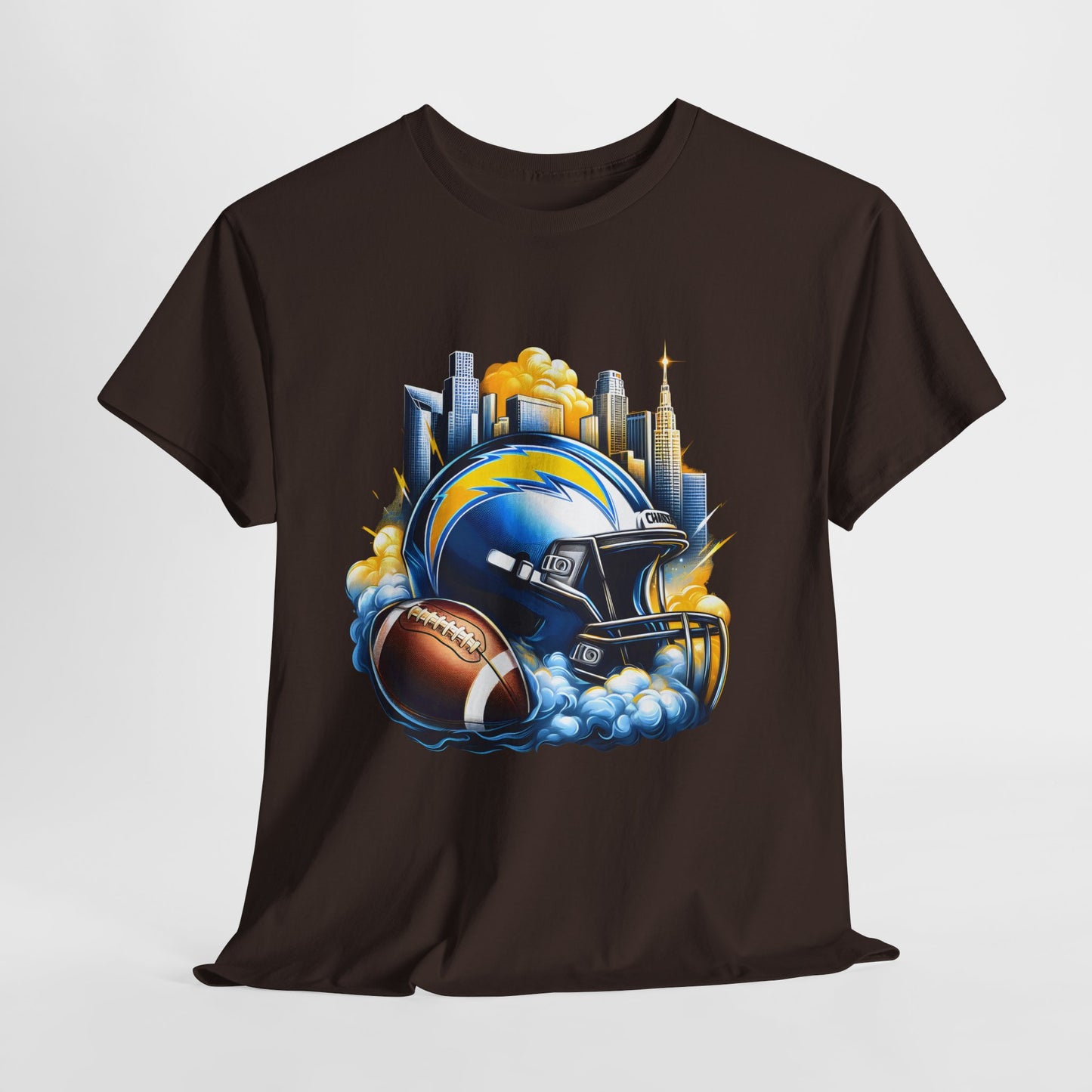 Sports Chargers Football Helmet #1 Unisex Heavy Cotton Tee