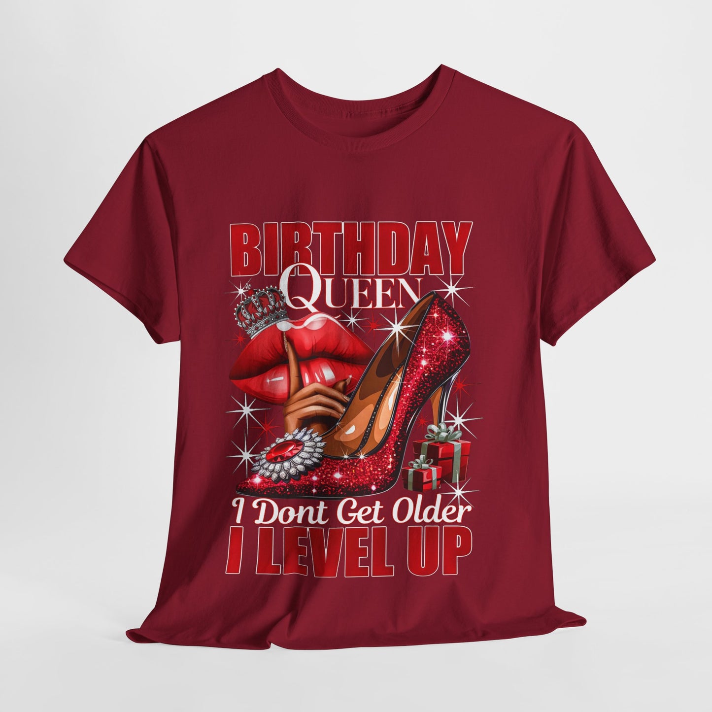 Birthday Queen Lips & Shoe #9 Heavy Cotton Tee