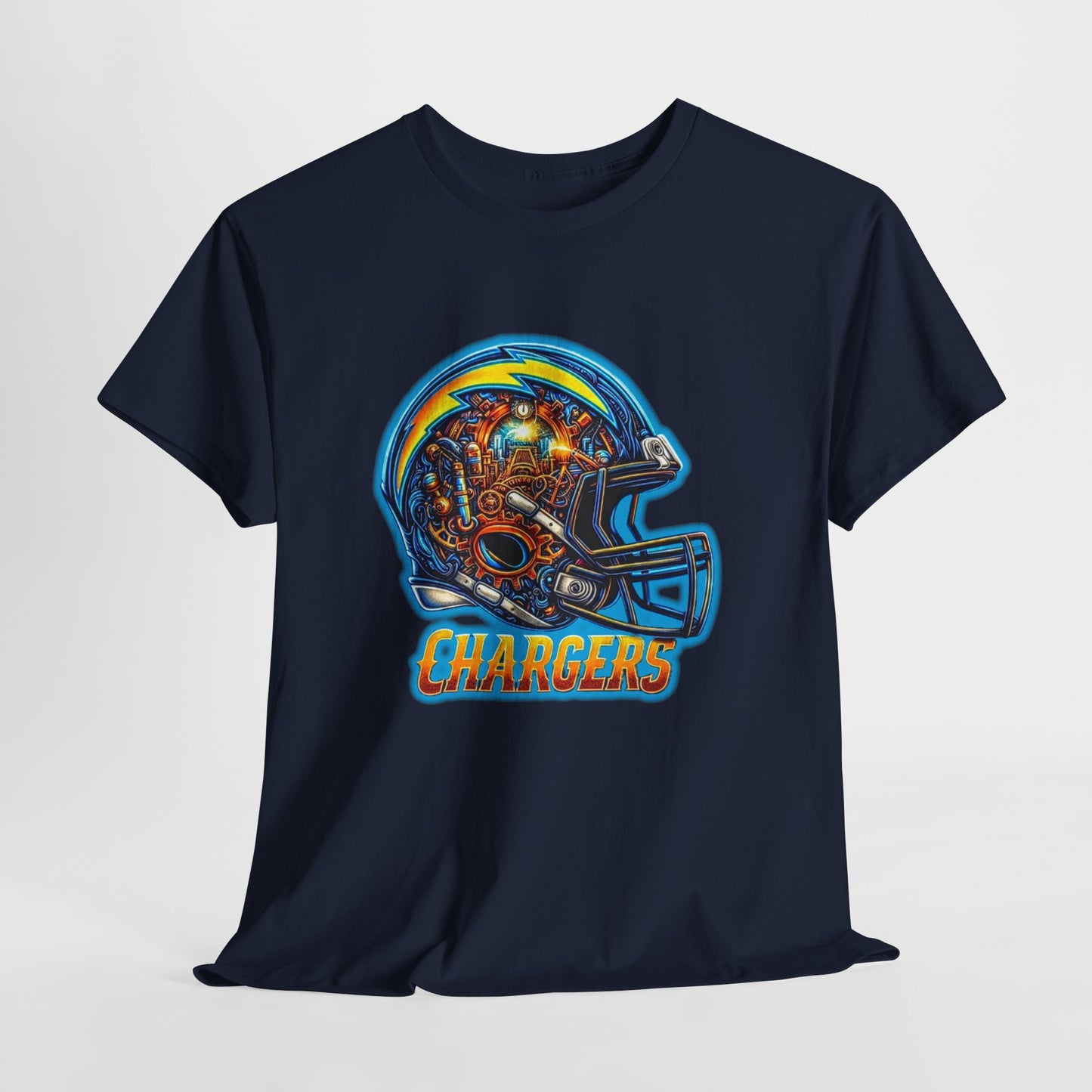 Sports Chargers Football Helmet #2 Unisex Heavy Cotton Tee