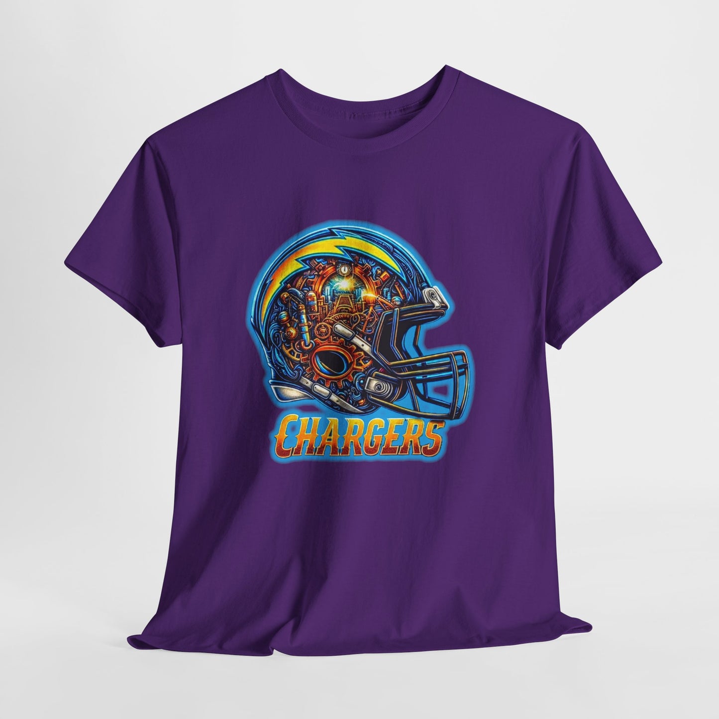 Sports Chargers Football Helmet #2 Unisex Heavy Cotton Tee