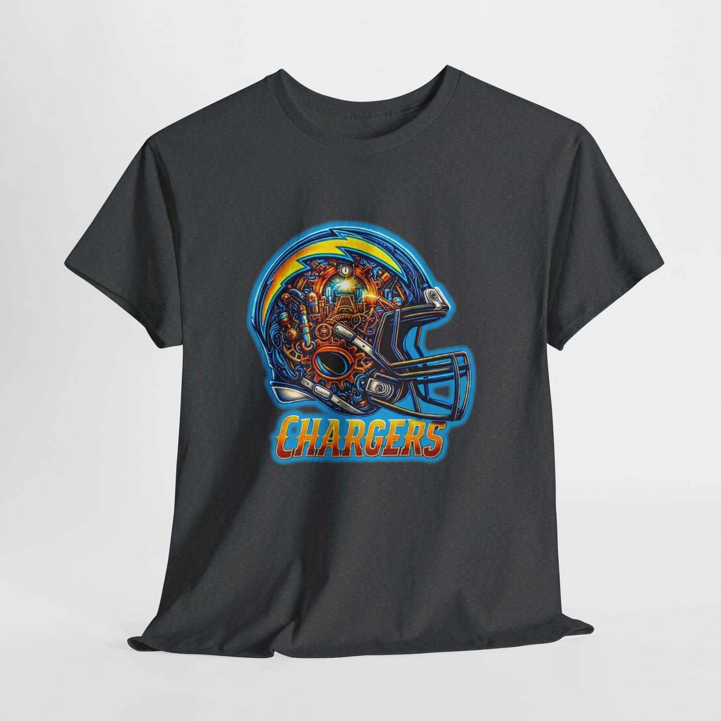 Sports Chargers Football Helmet #2 Unisex Heavy Cotton Tee