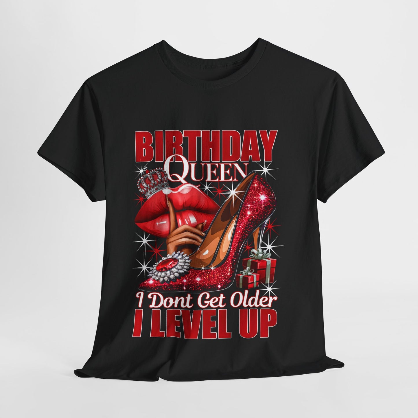 Birthday Queen Lips & Shoe #9 Heavy Cotton Tee