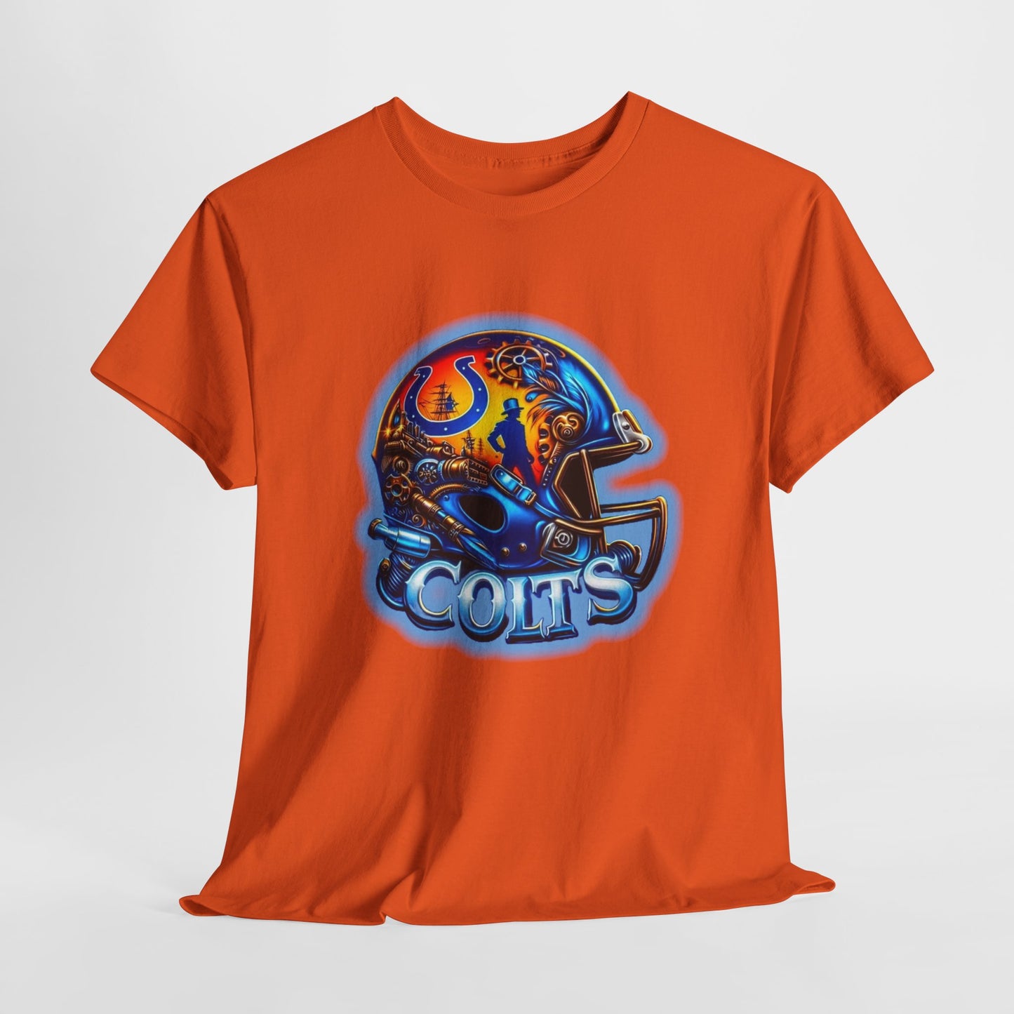 Sports Colts Football Helmet #2 Unisex Heavy Cotton Tee