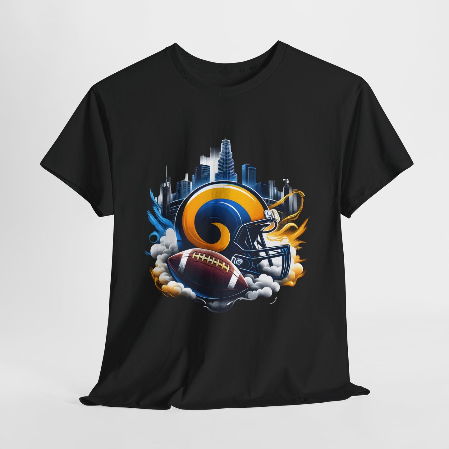 Sports Rams Football Helmet #1 Unisex Heavy Cotton Tee
