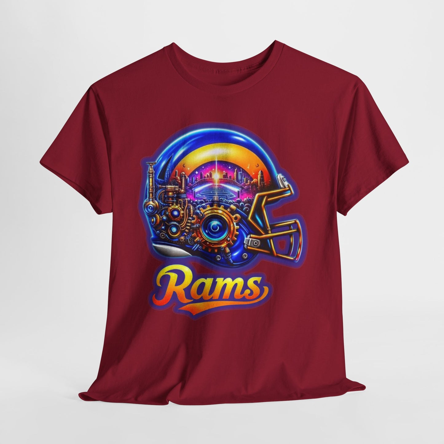 Sports Rams Football Helmet #2 Unisex Heavy Cotton Tee