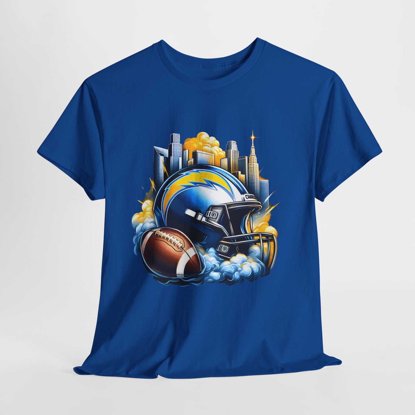 Sports Chargers Football Helmet #1 Unisex Heavy Cotton Tee