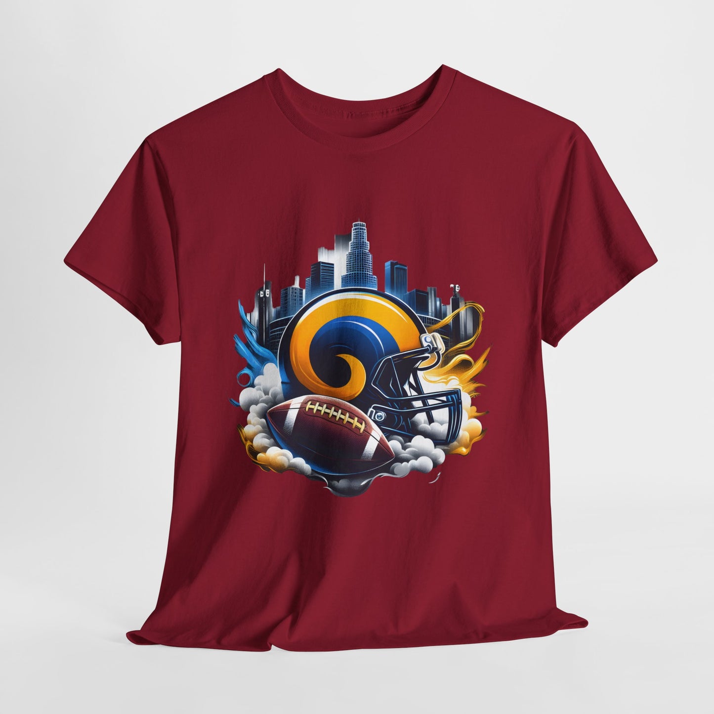 Sports Rams Football Helmet #1 Unisex Heavy Cotton Tee
