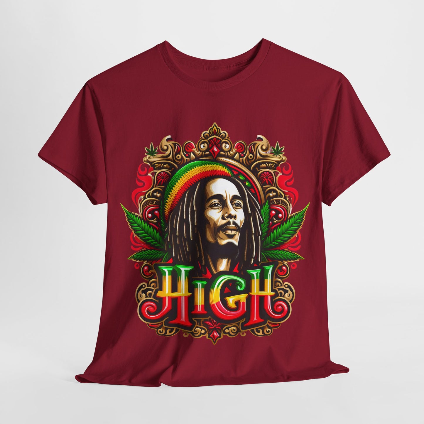 Rasta Reggae Marley #2 Unisex Heavy Cotton Tee - 312tshirts 2
