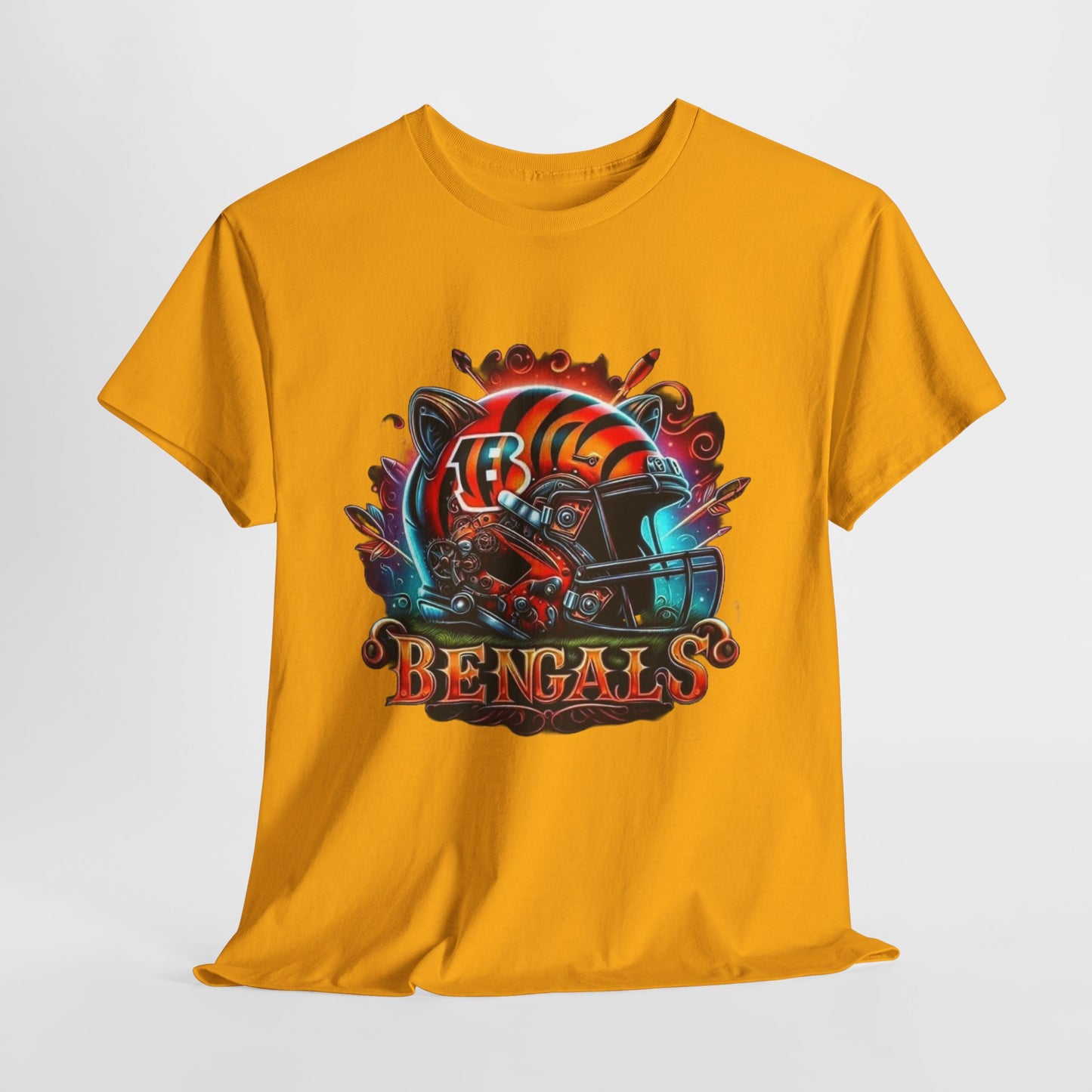 Sports Bengals Football Helmet #2 Unisex Heavy Cotton Tee