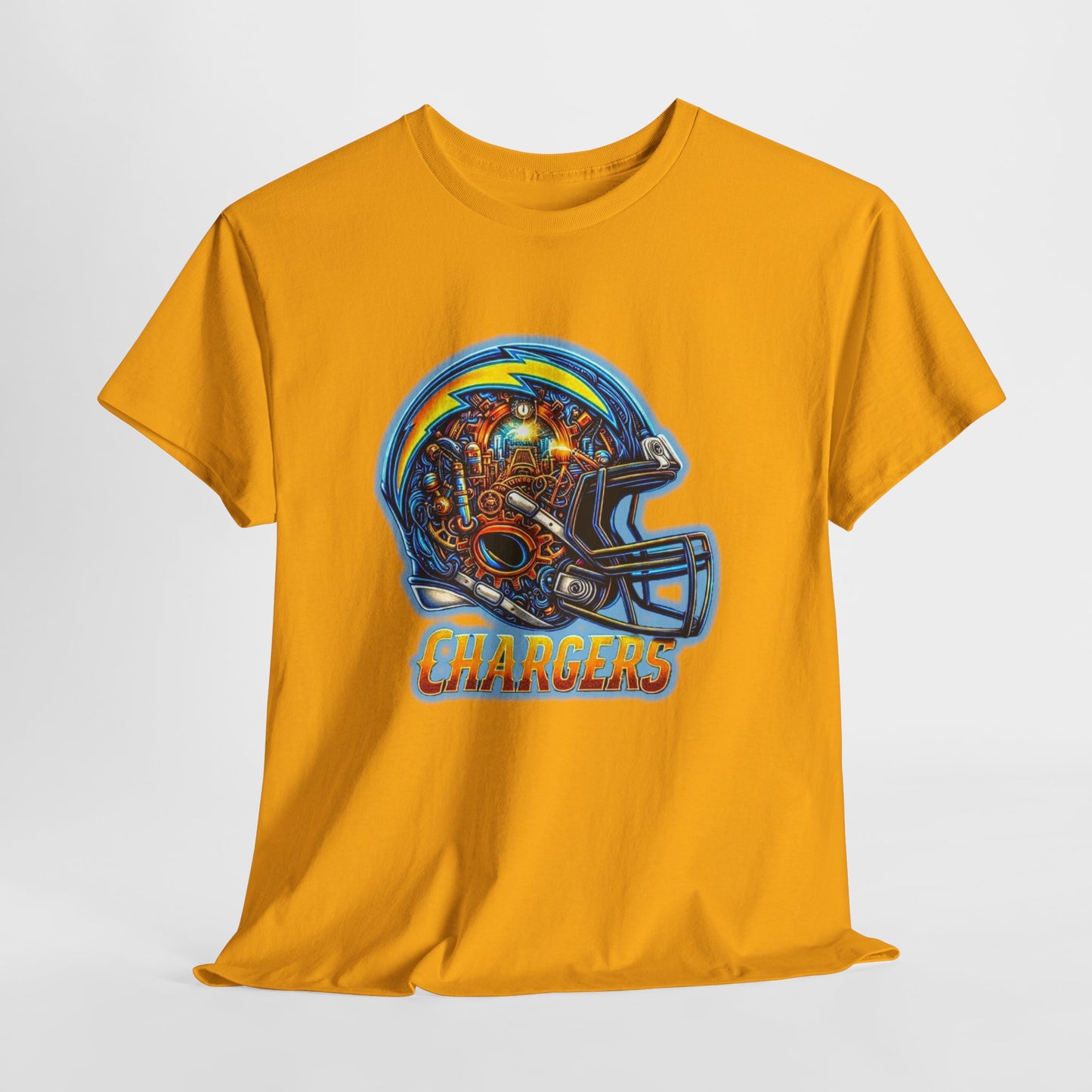 Sports Chargers Football Helmet #2 Unisex Heavy Cotton Tee
