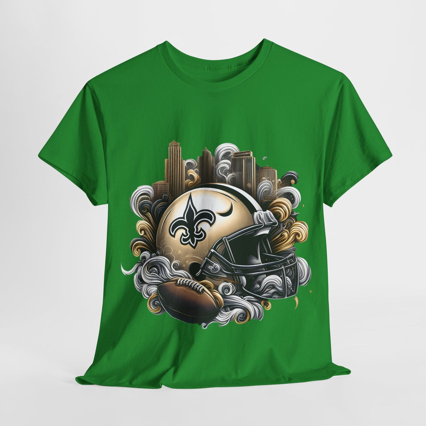 Sports Saints Football Helmet #17 Unisex Heavy Cotton Tee