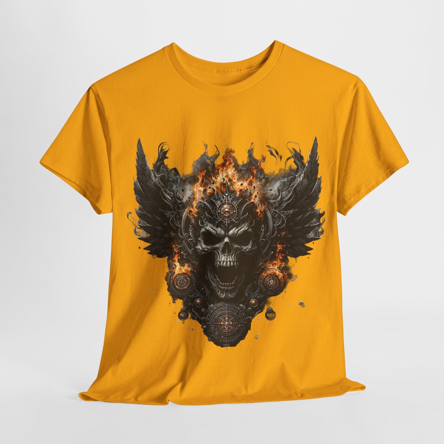 Fire Skull Wings Unisex Heavy Cotton Tee - 312tshirts 2