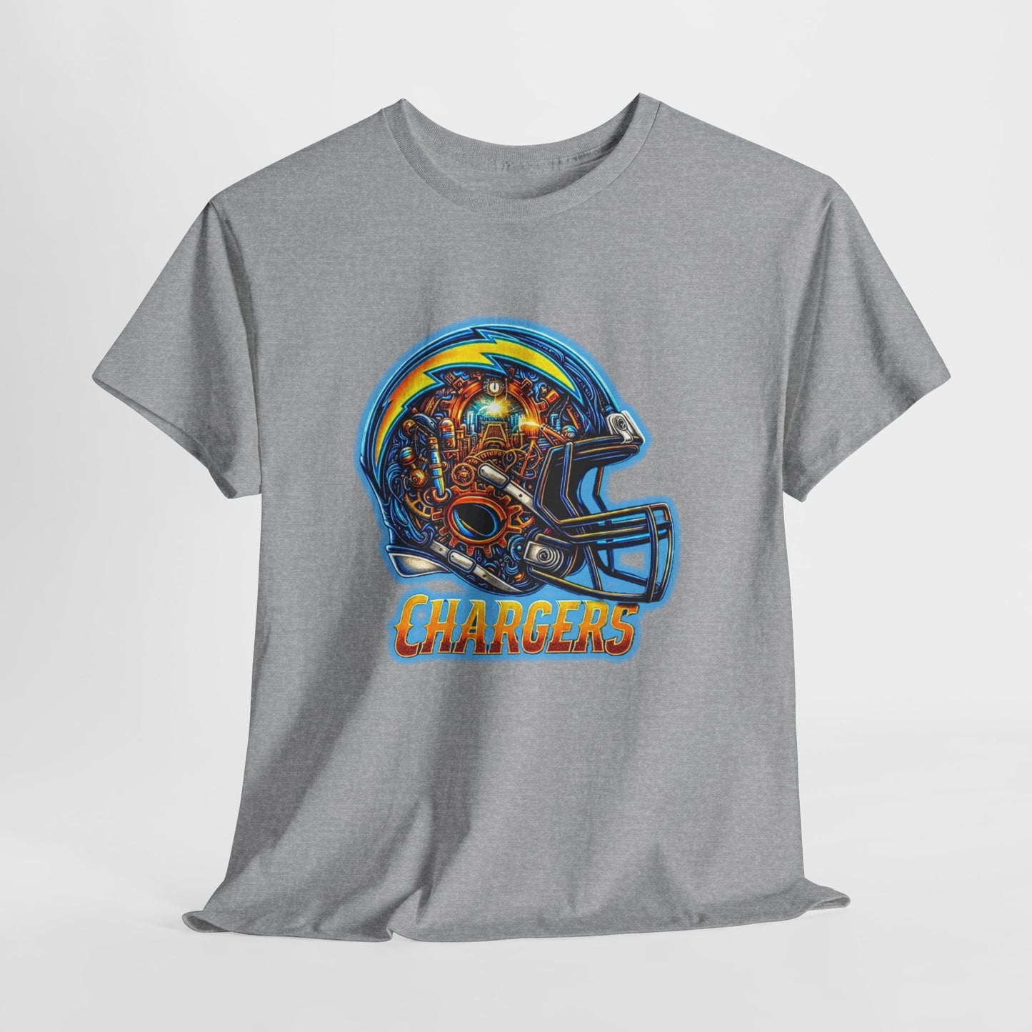 Sports Chargers Football Helmet #2 Unisex Heavy Cotton Tee