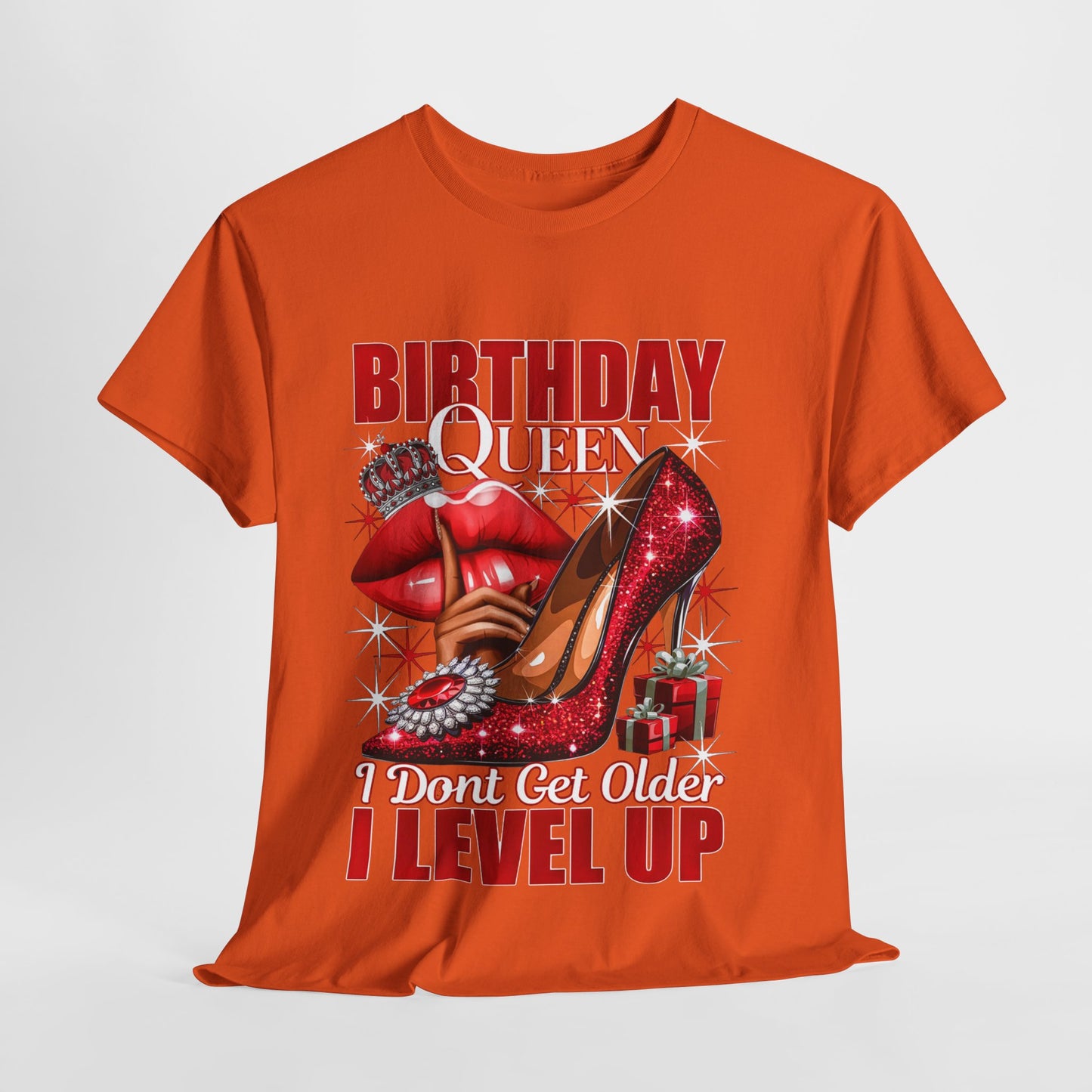 Birthday Queen Lips & Shoe #9 Heavy Cotton Tee