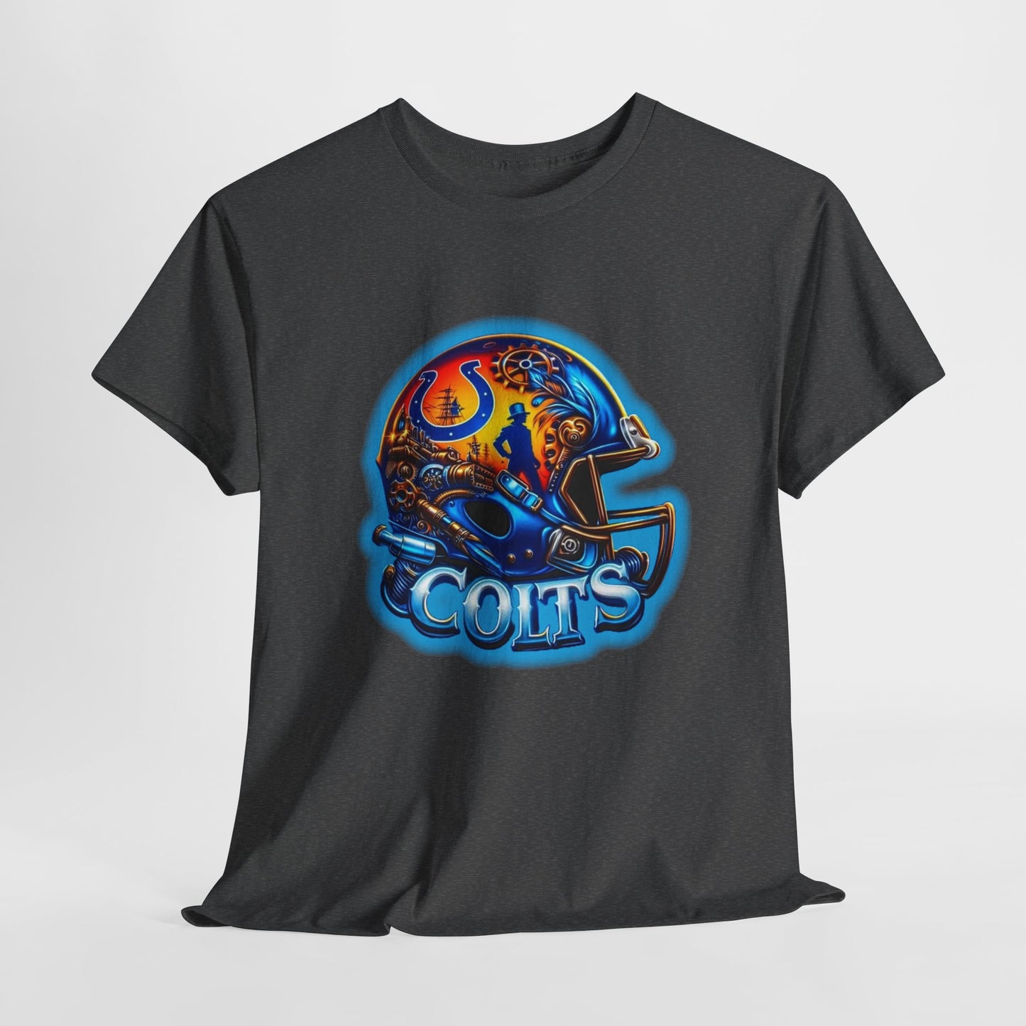 Sports Colts Football Helmet #2 Unisex Heavy Cotton Tee