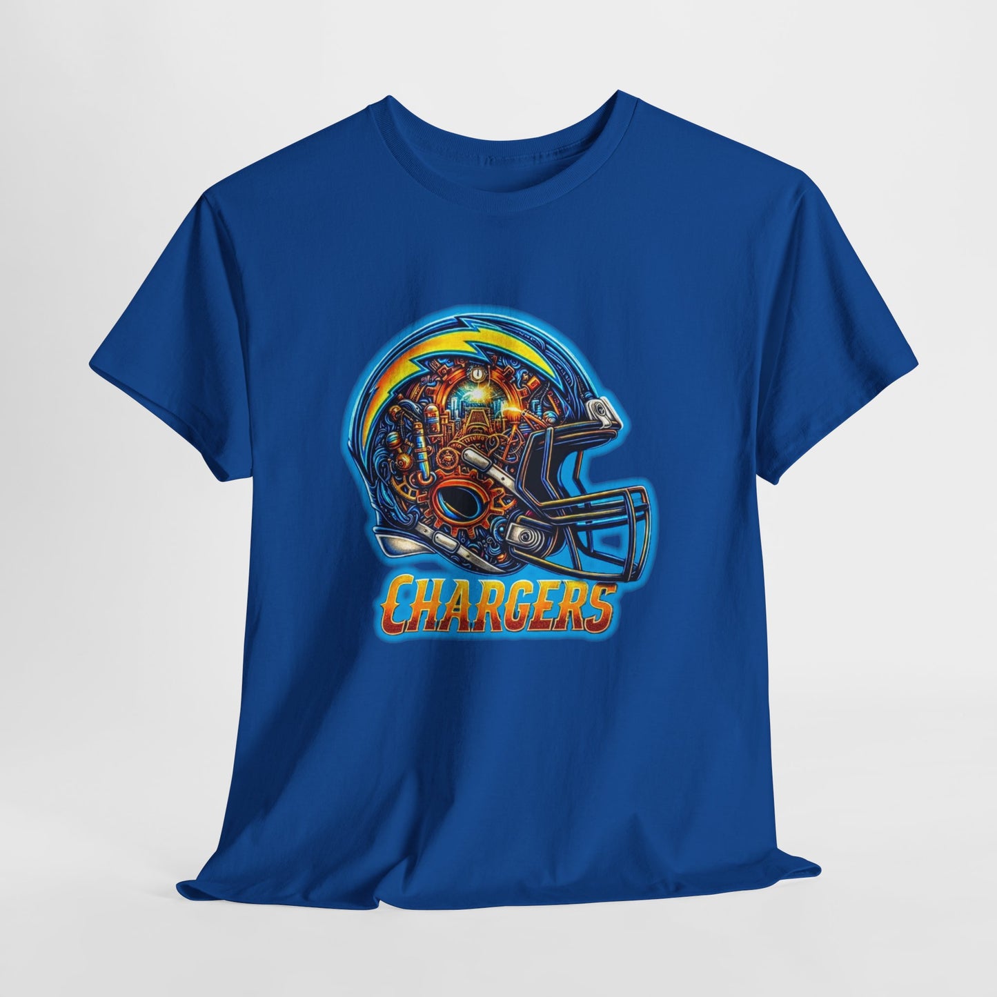Sports Chargers Football Helmet #2 Unisex Heavy Cotton Tee
