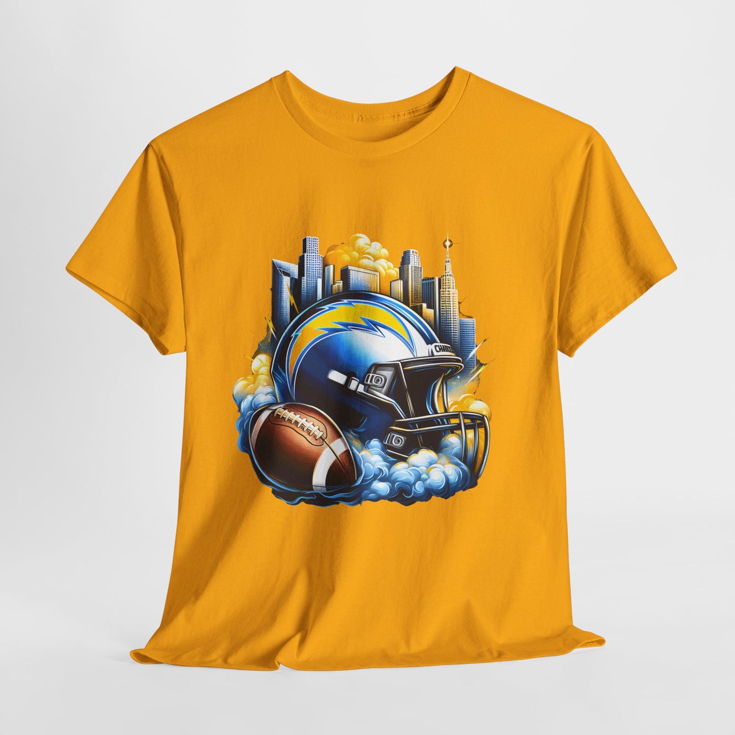 Sports Chargers Football Helmet #1 Unisex Heavy Cotton Tee