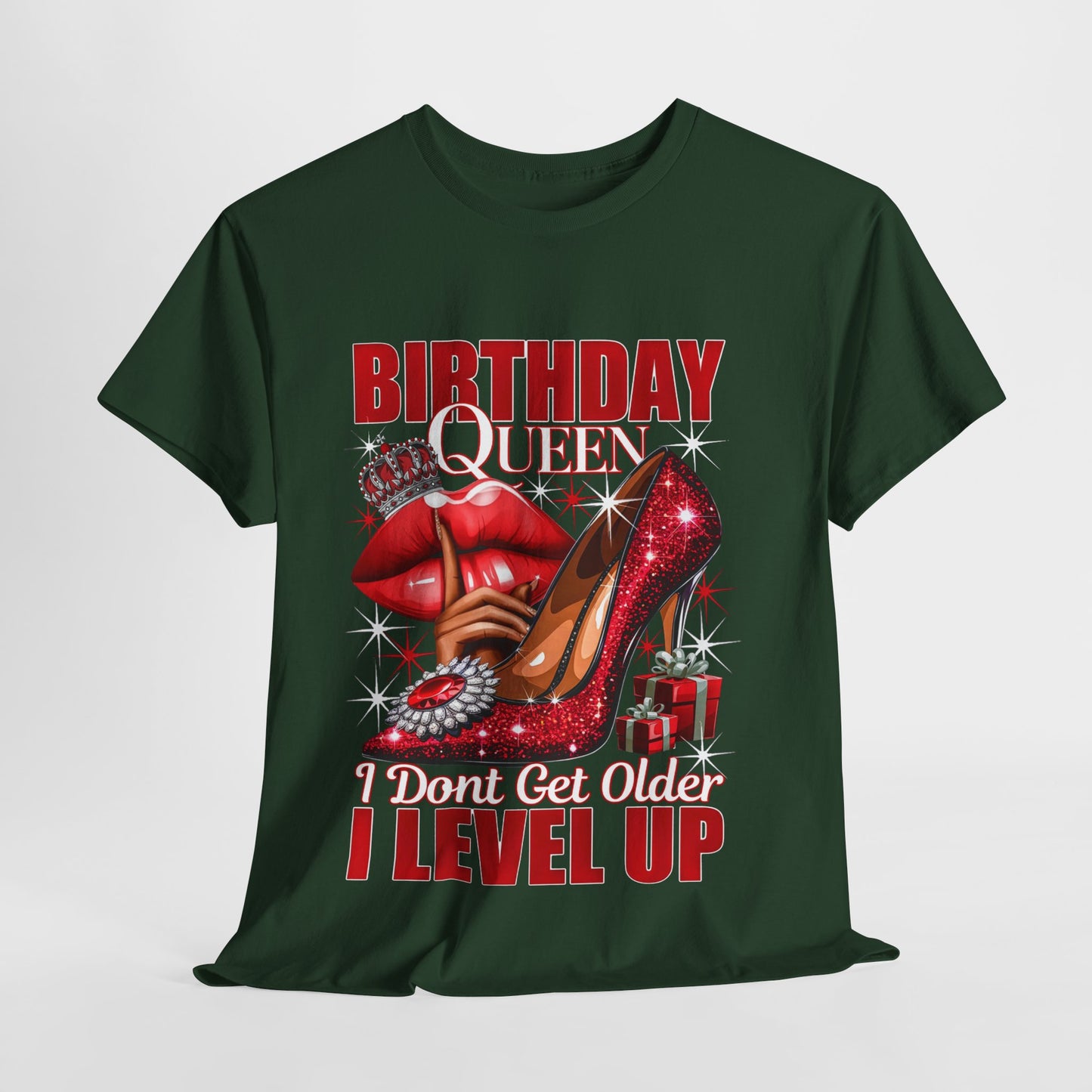 Birthday Queen Lips & Shoe #9 Heavy Cotton Tee