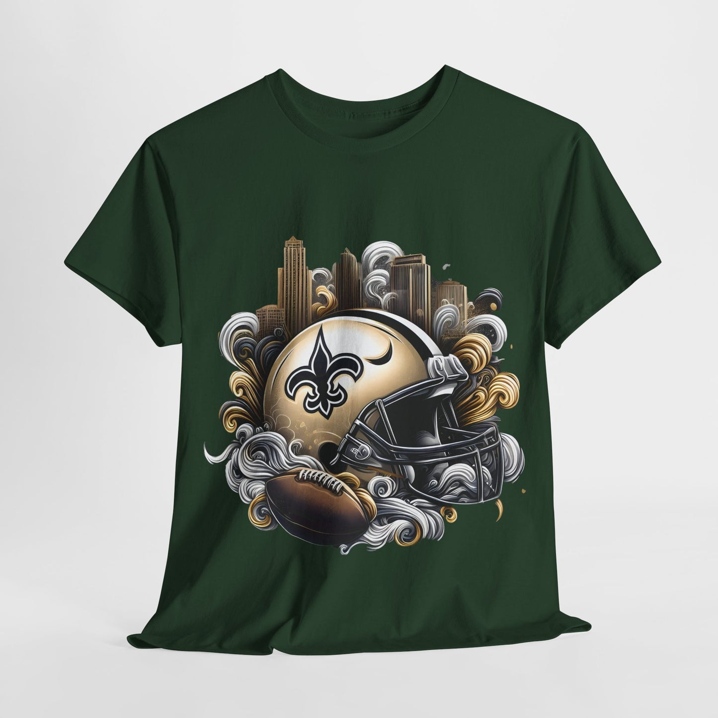 Sports Saints Football Helmet #17 Unisex Heavy Cotton Tee