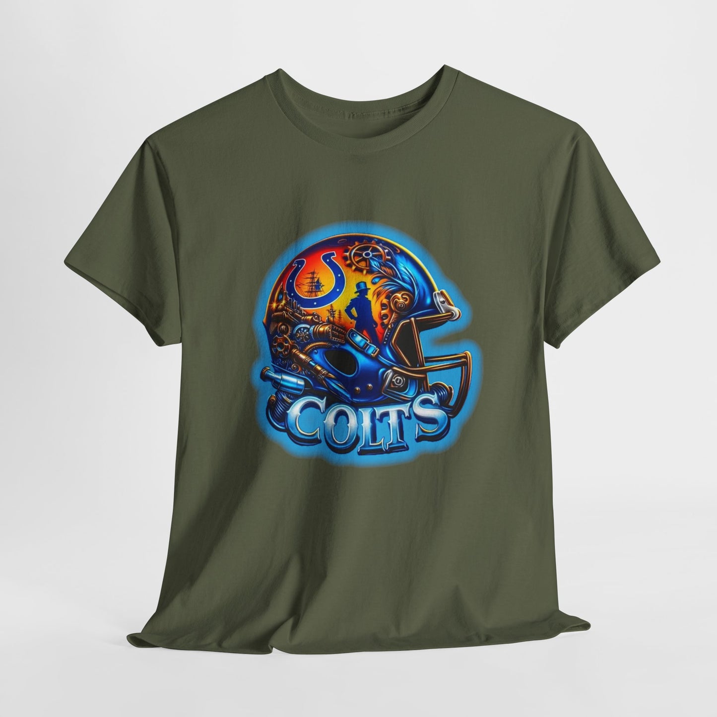 Sports Colts Football Helmet #2 Unisex Heavy Cotton Tee