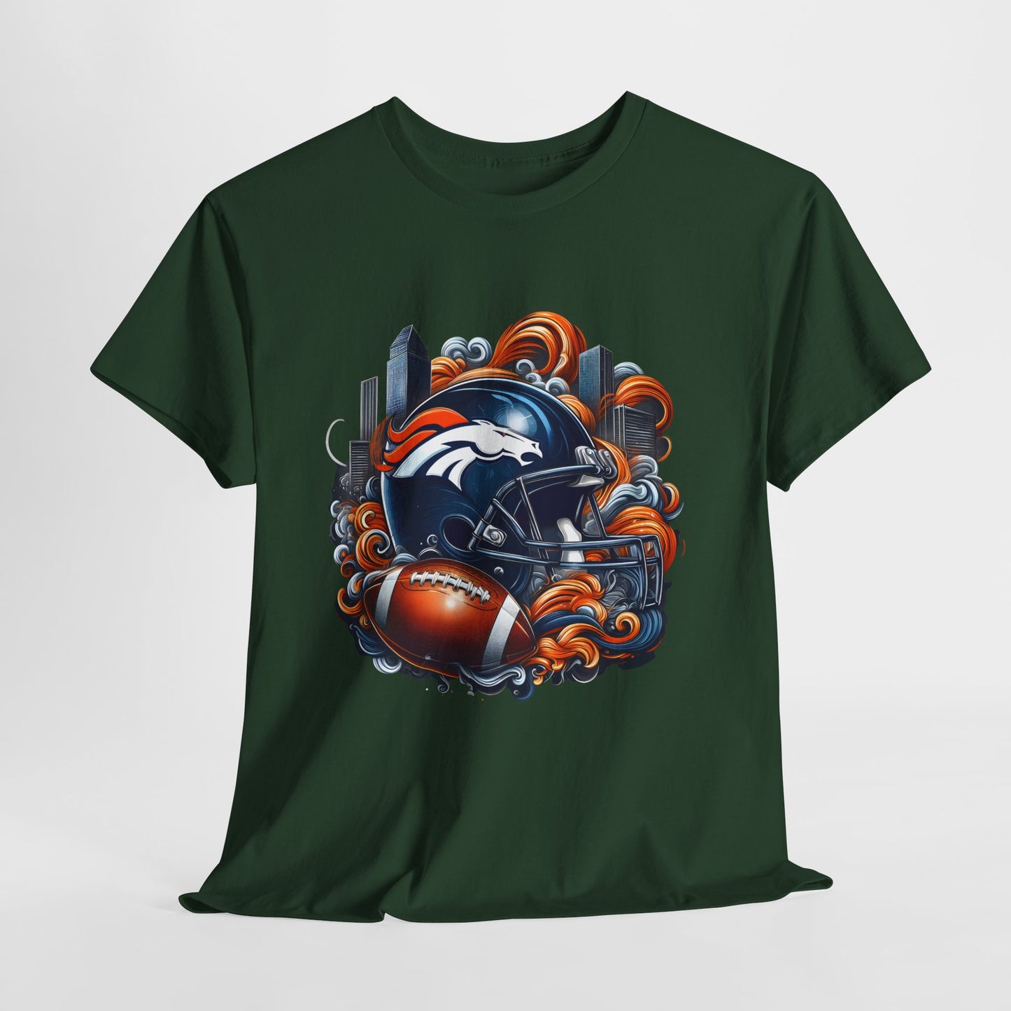 Sports Broncos Football Helmet #27 Unisex Heavy Cotton Tee