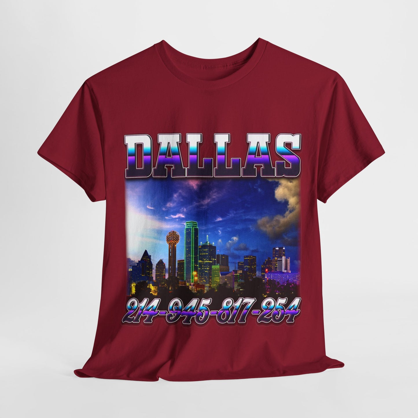 Dallas City Area Codes 2 Unisex Heavy Cotton Tee - 312tshirts 2