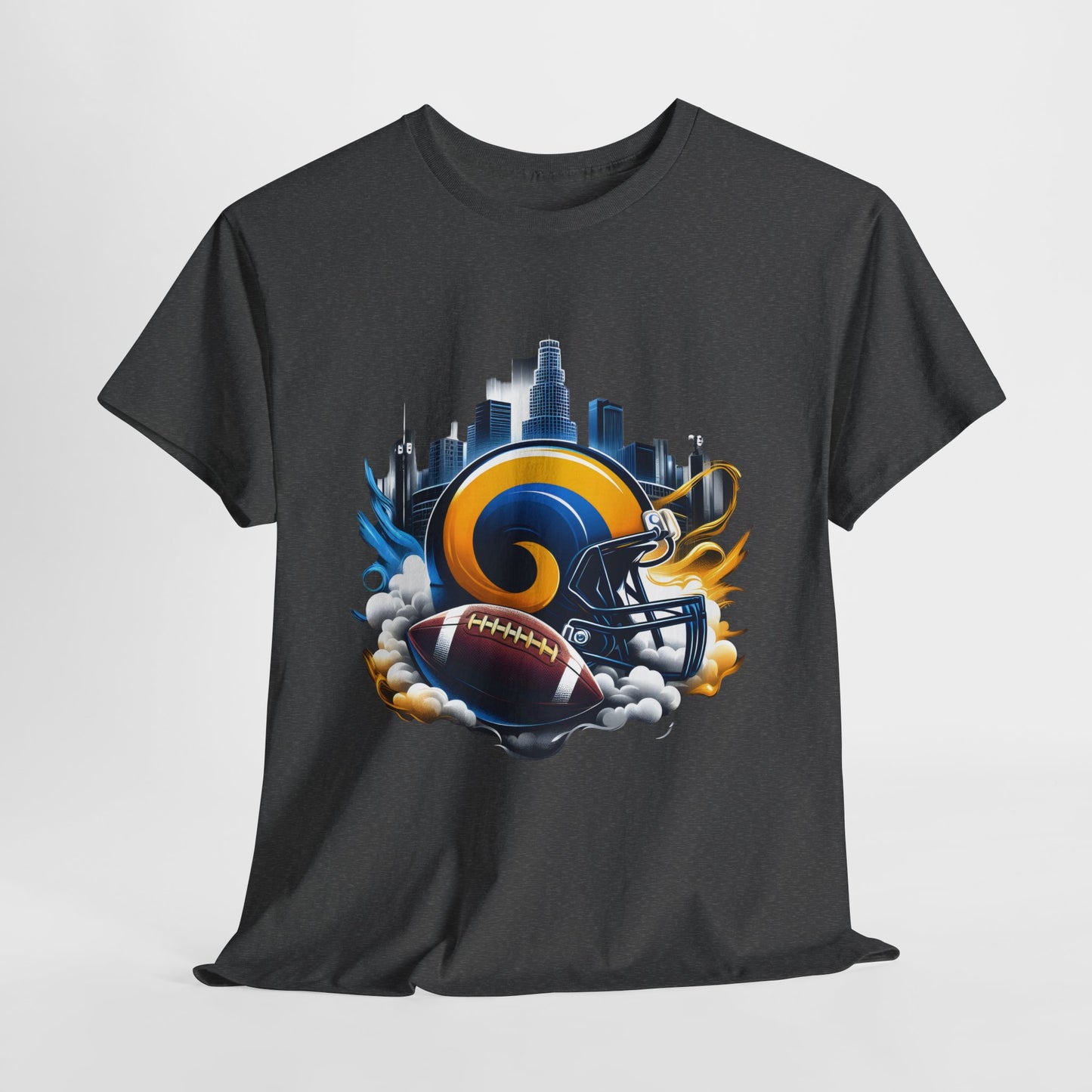 Sports Rams Football Helmet #1 Unisex Heavy Cotton Tee