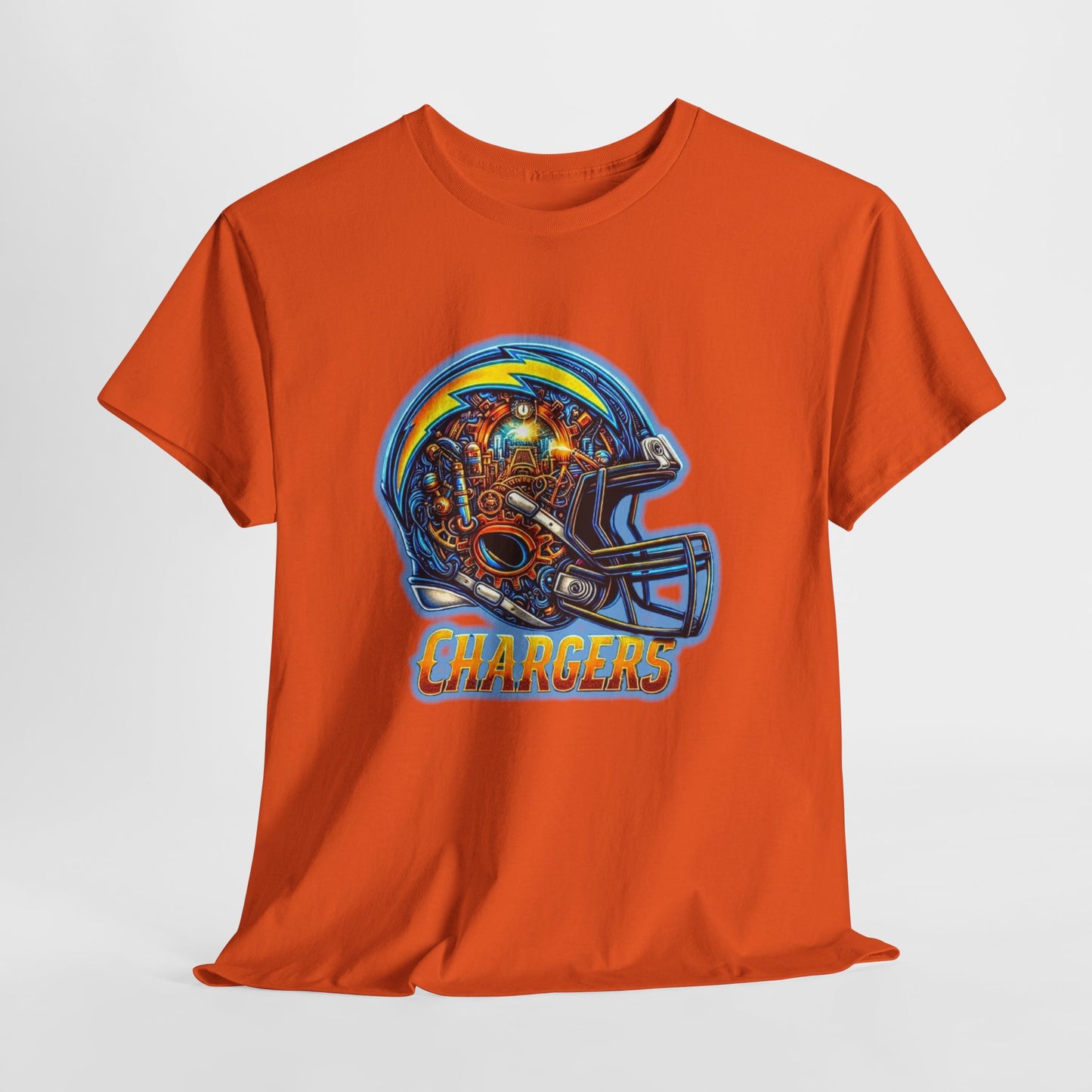 Sports Chargers Football Helmet #2 Unisex Heavy Cotton Tee