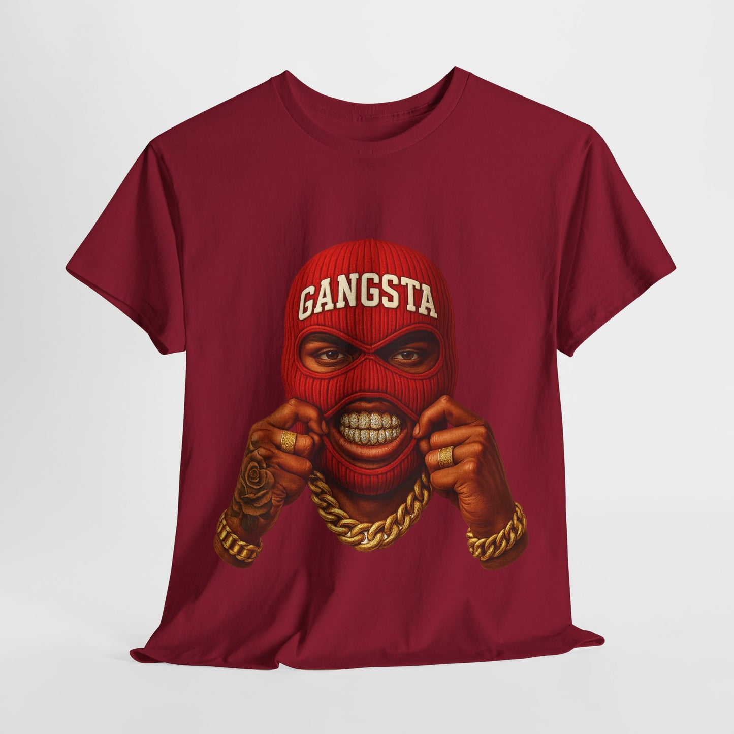 Red Ski Mask Unisex Heavy Cotton Tee