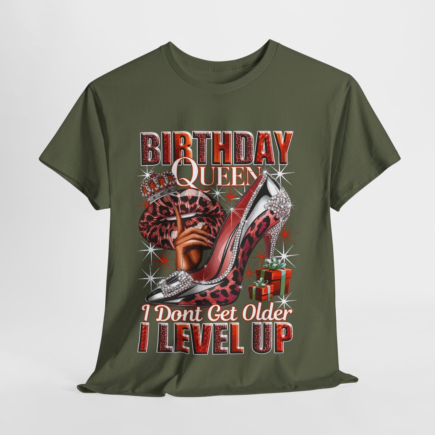 Birthday Queen Lips & Shoe #1 Heavy Cotton Tee